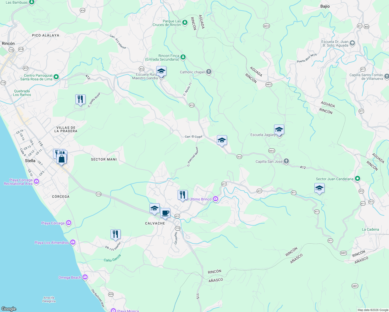 map of restaurants, bars, coffee shops, grocery stores, and more near in Stella