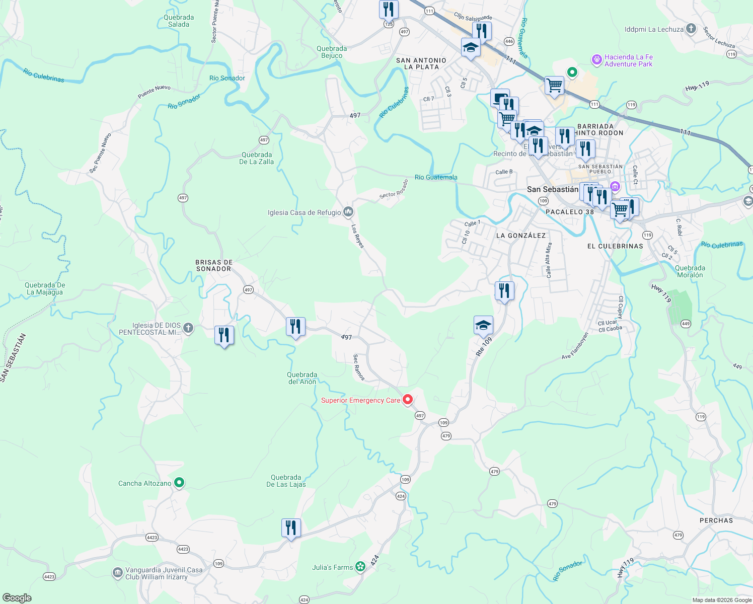 map of restaurants, bars, coffee shops, grocery stores, and more near in San Sebastián
