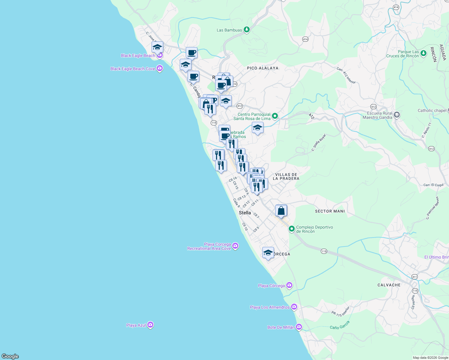 map of restaurants, bars, coffee shops, grocery stores, and more near in 