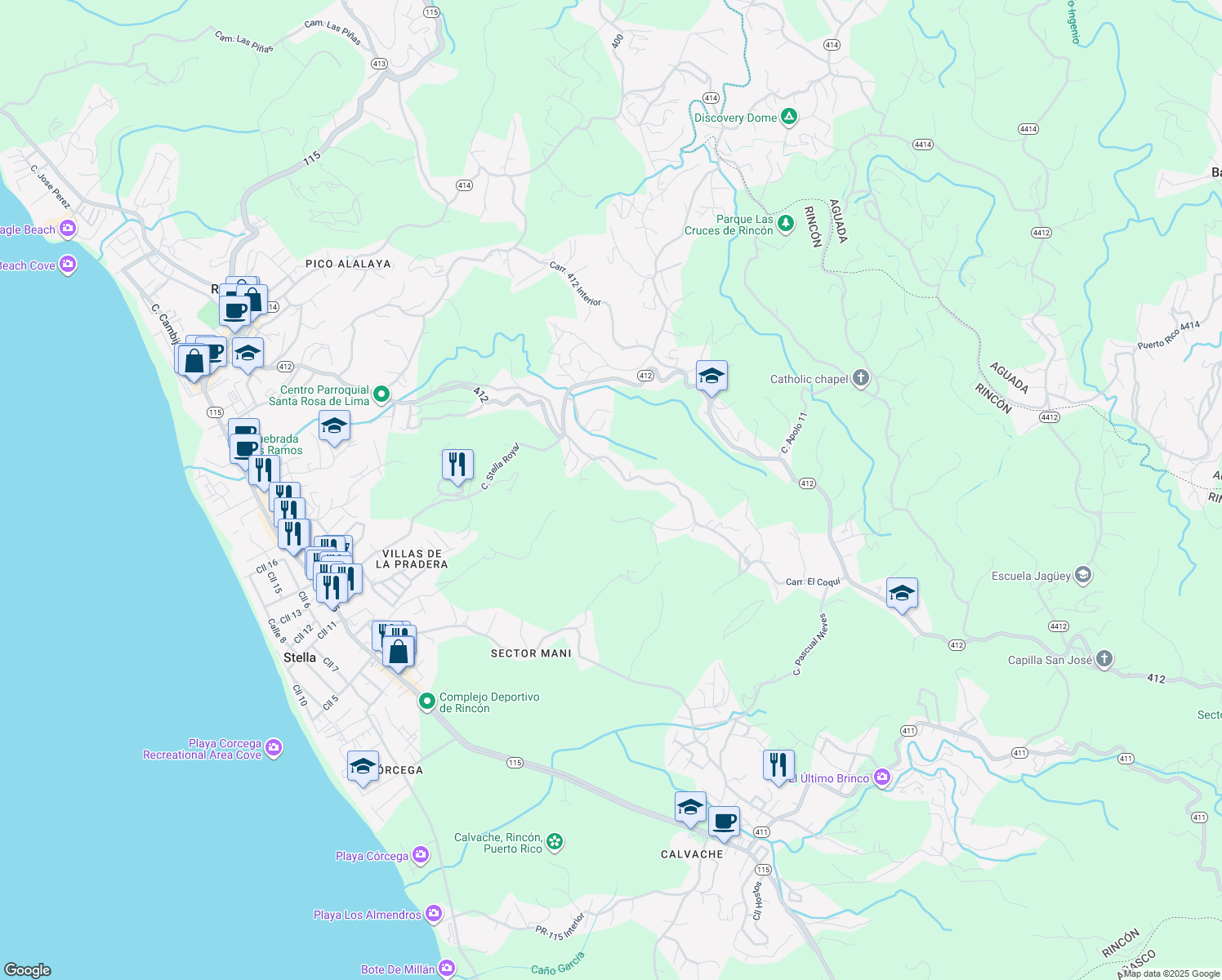 map of restaurants, bars, coffee shops, grocery stores, and more near in 