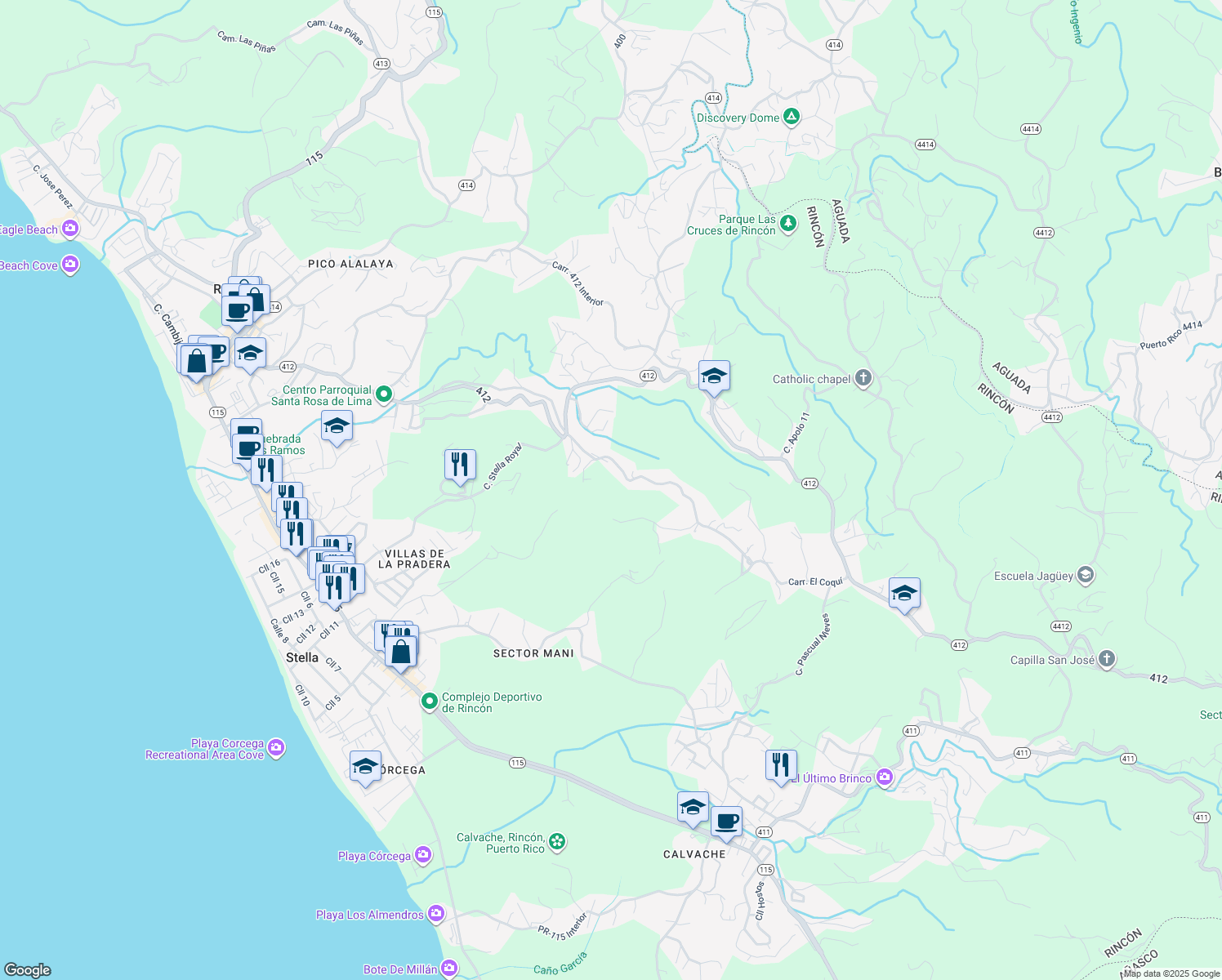 map of restaurants, bars, coffee shops, grocery stores, and more near in 