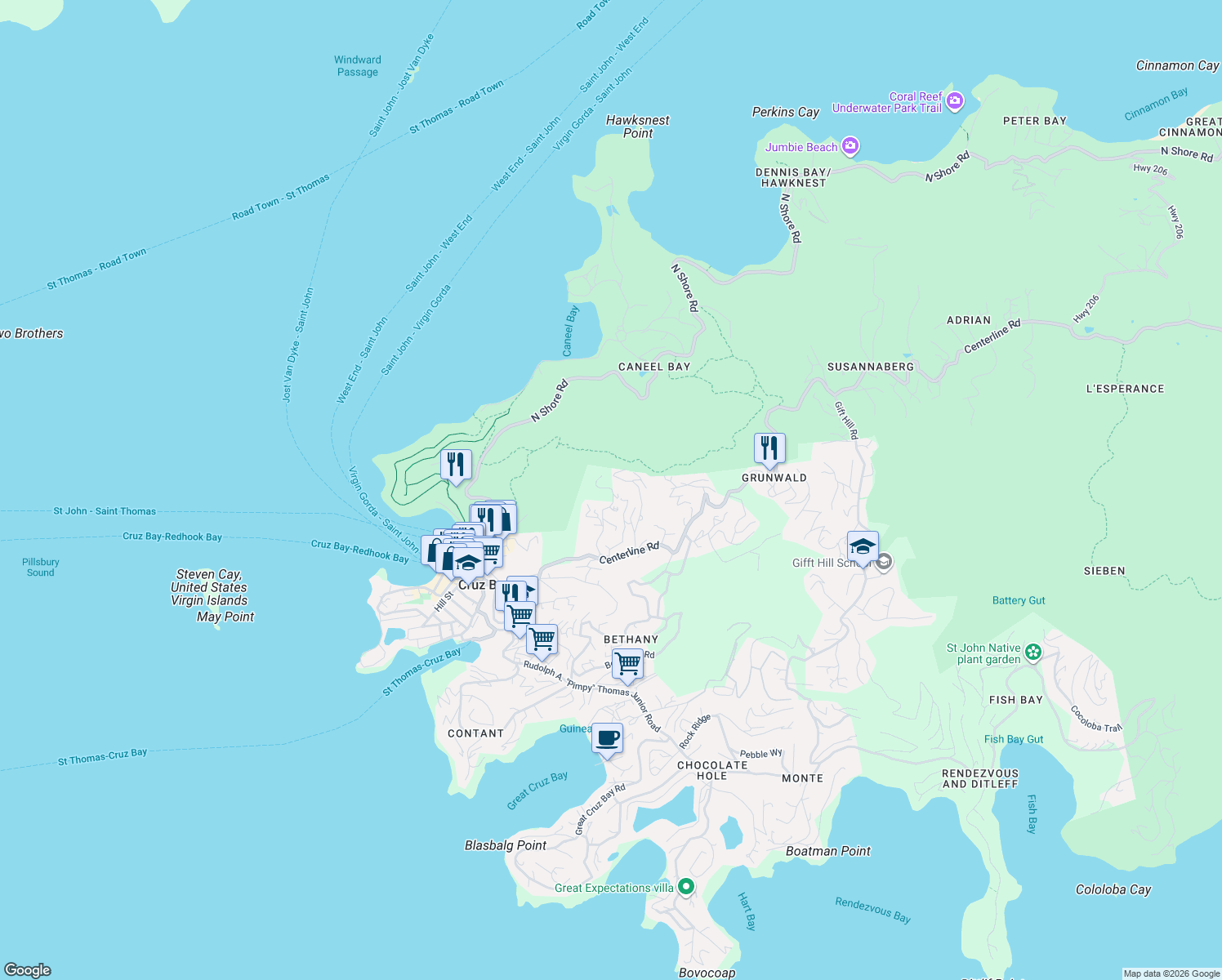 map of restaurants, bars, coffee shops, grocery stores, and more near in 