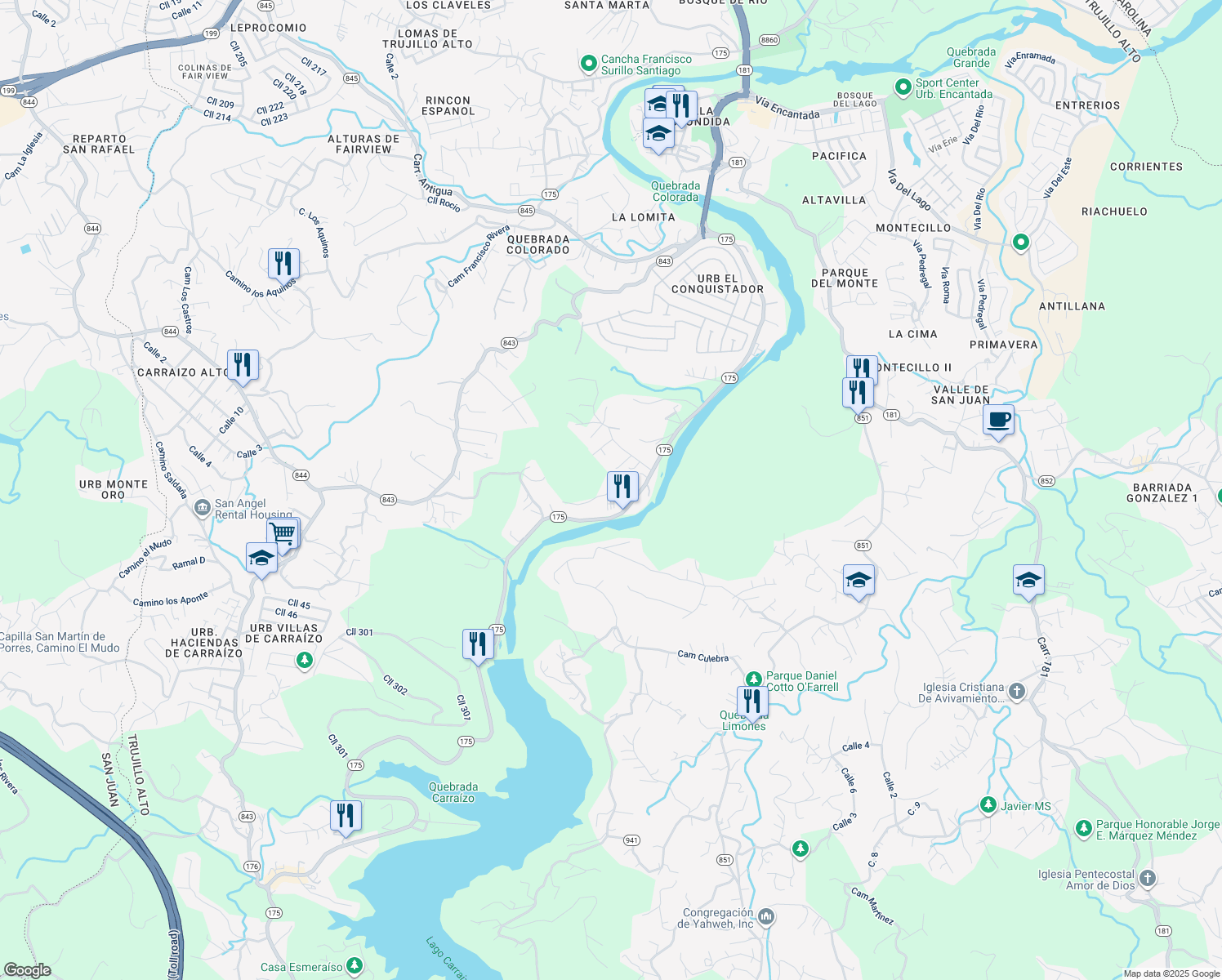 map of restaurants, bars, coffee shops, grocery stores, and more near in 