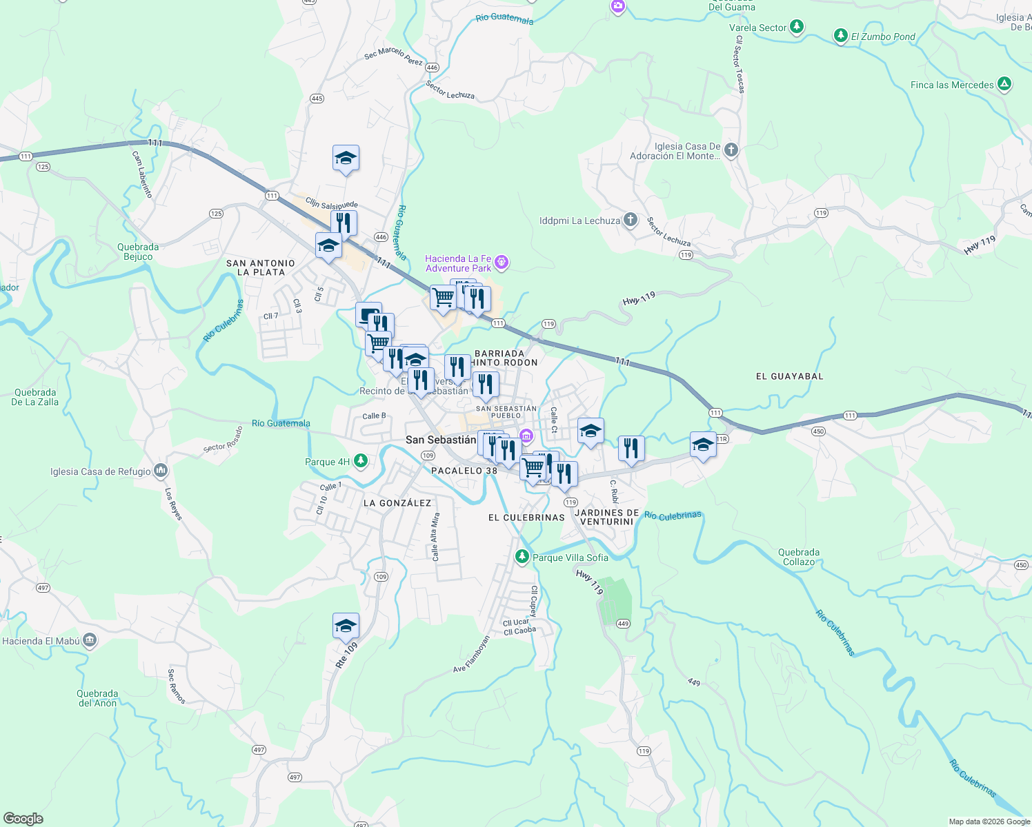 map of restaurants, bars, coffee shops, grocery stores, and more near in San Sebastian