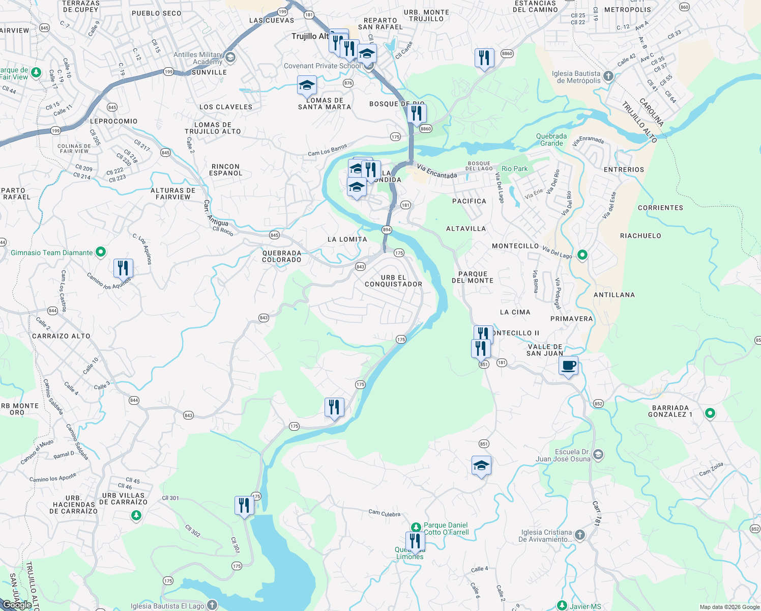 map of restaurants, bars, coffee shops, grocery stores, and more near in 
