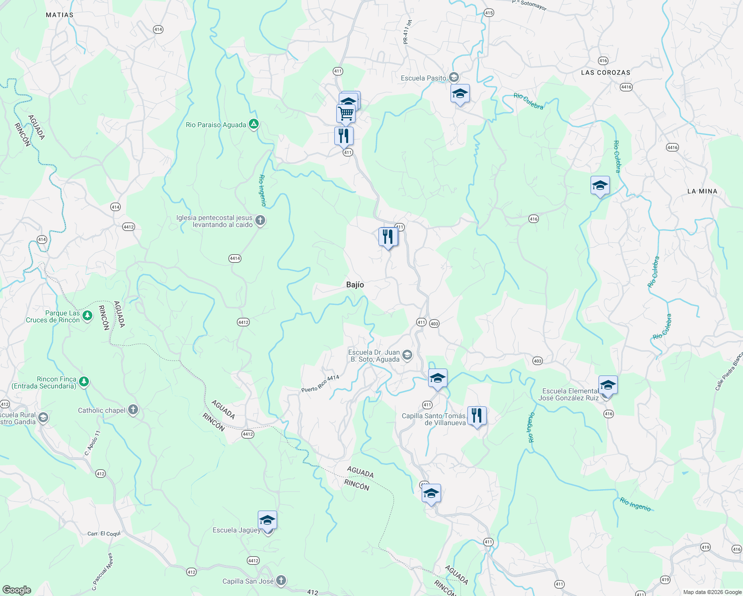 map of restaurants, bars, coffee shops, grocery stores, and more near in Bajío