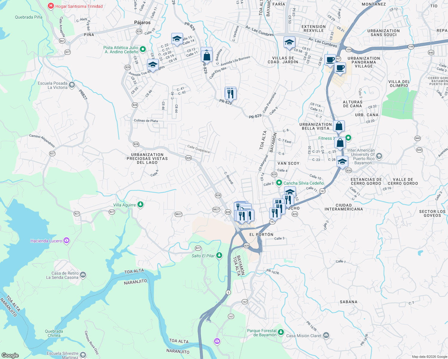map of restaurants, bars, coffee shops, grocery stores, and more near Calle Barberini in Ortíz