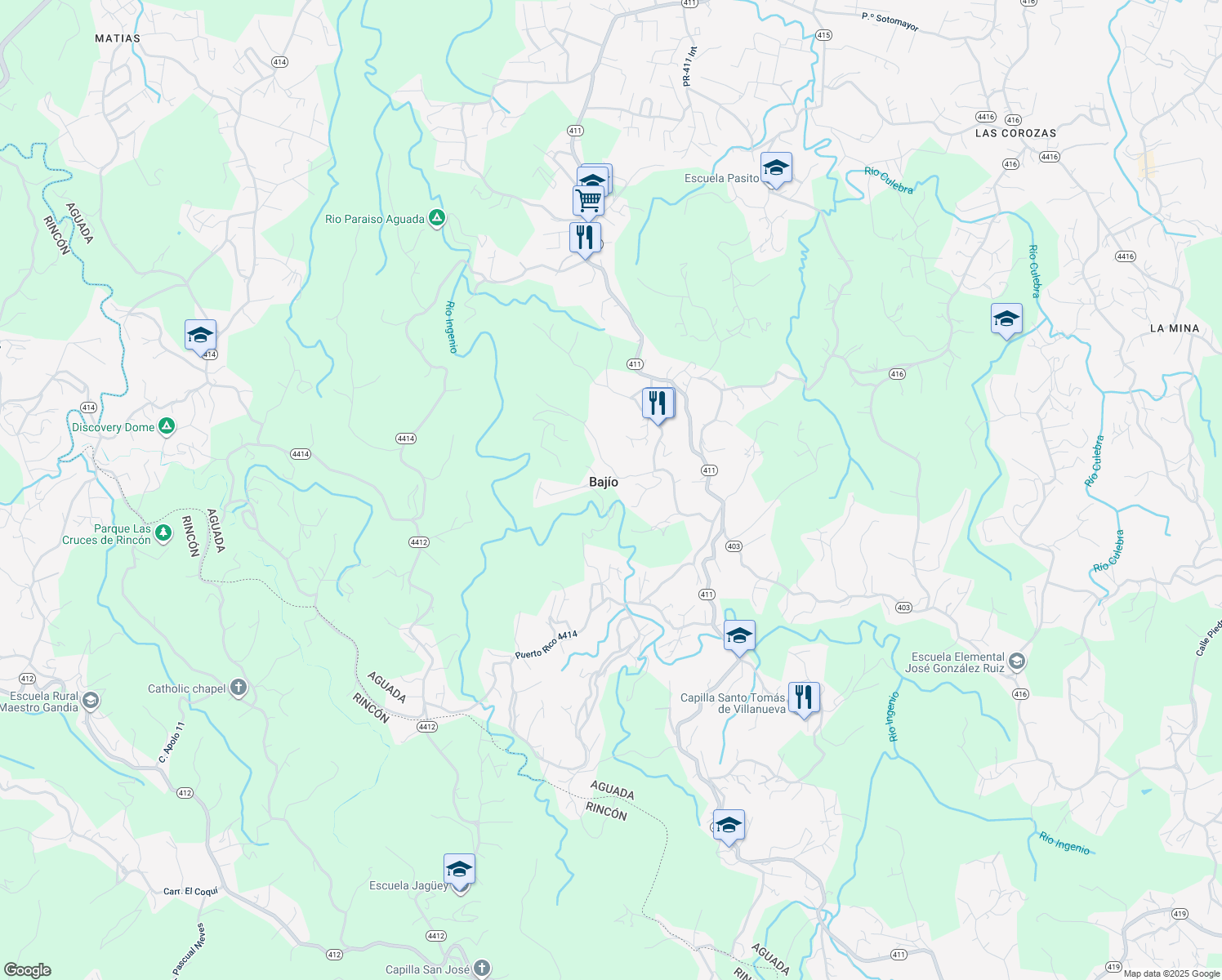 map of restaurants, bars, coffee shops, grocery stores, and more near in Jagüey