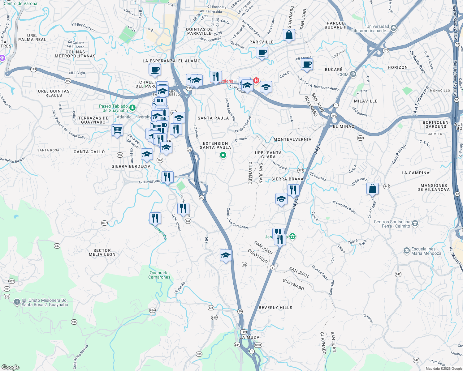map of restaurants, bars, coffee shops, grocery stores, and more near in 