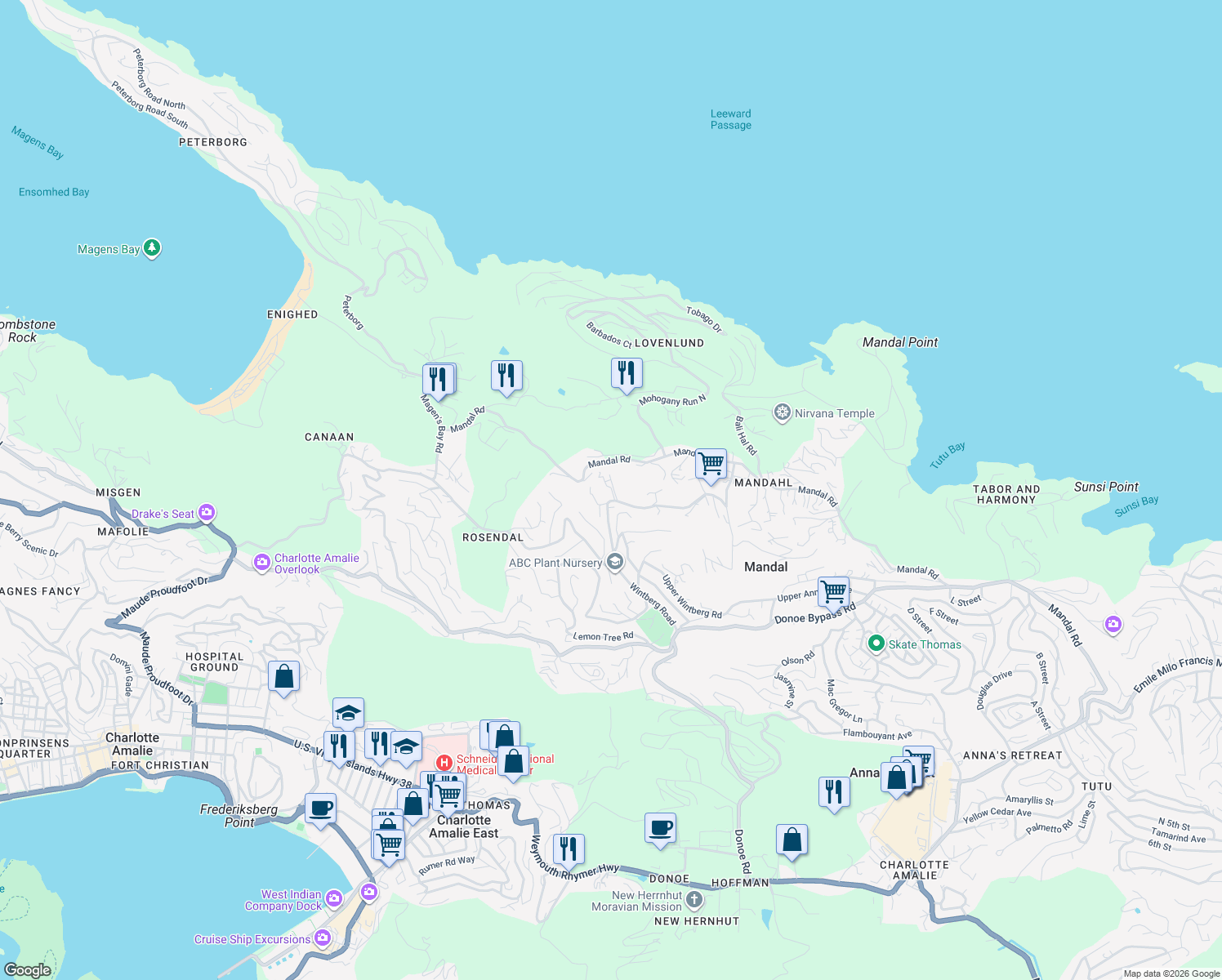 map of restaurants, bars, coffee shops, grocery stores, and more near Donoe Road in Northside