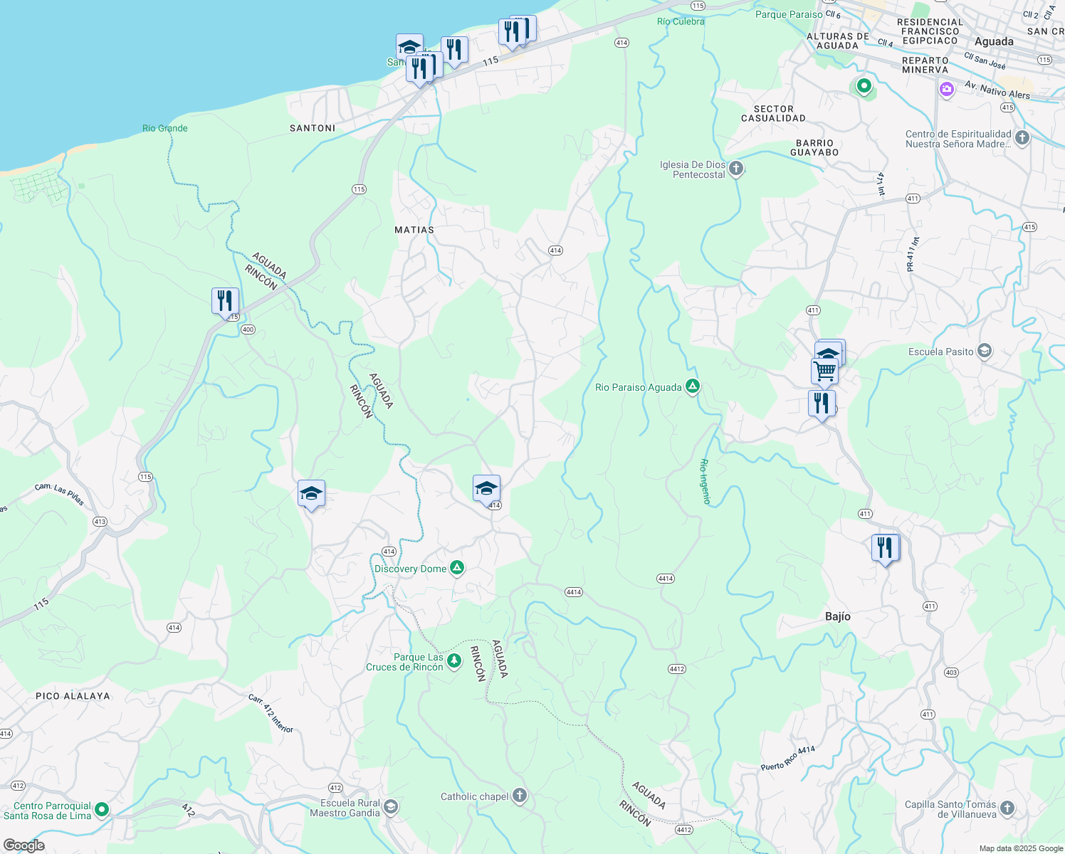 map of restaurants, bars, coffee shops, grocery stores, and more near in Bajío