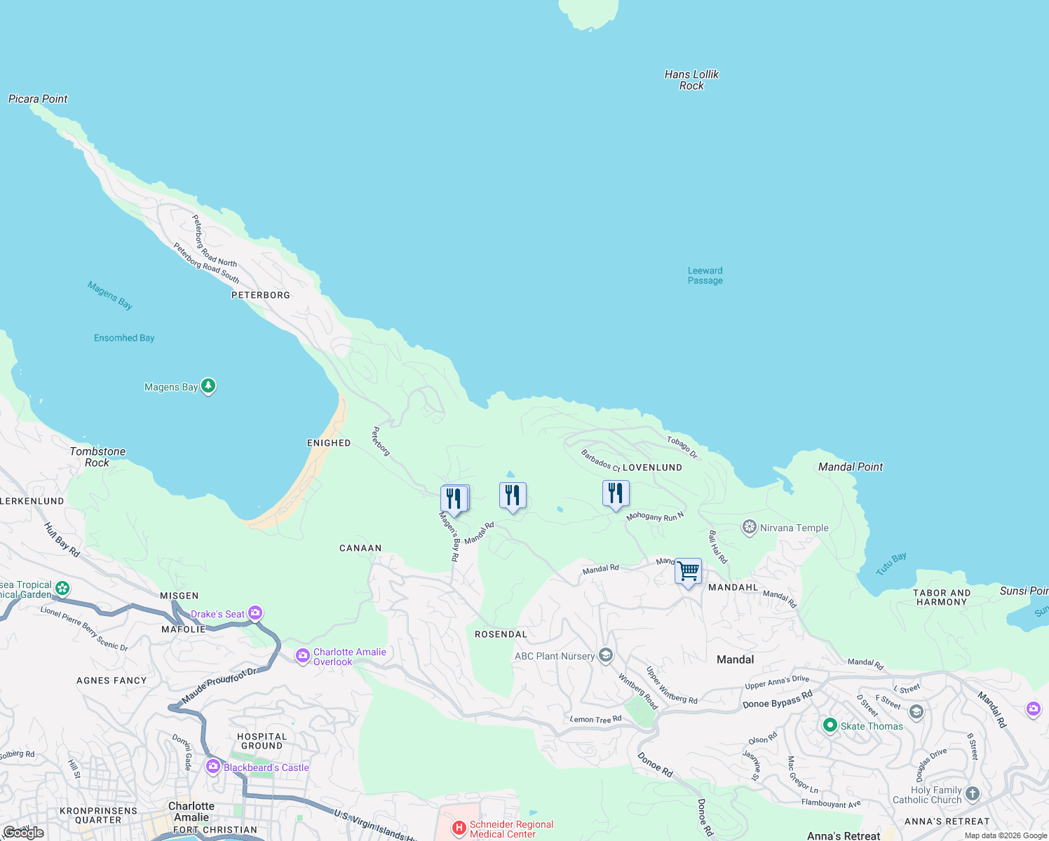 map of restaurants, bars, coffee shops, grocery stores, and more near 1 Mohogany Run North in Northside