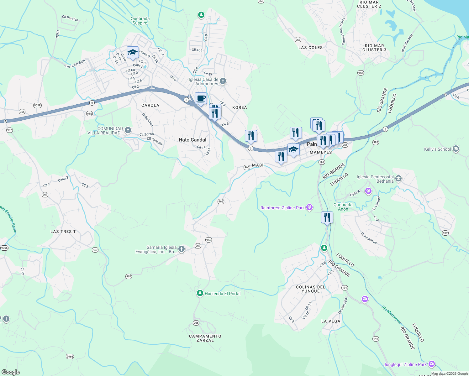map of restaurants, bars, coffee shops, grocery stores, and more near in Palmer