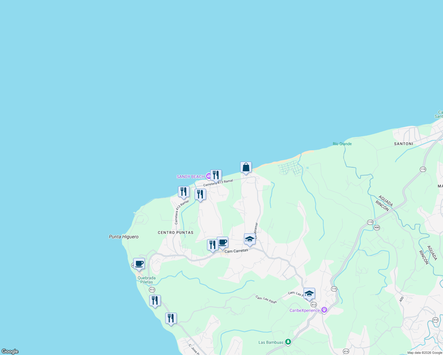 map of restaurants, bars, coffee shops, grocery stores, and more near Km4 Hm 7 Carretera 413 Ramal in Rincon