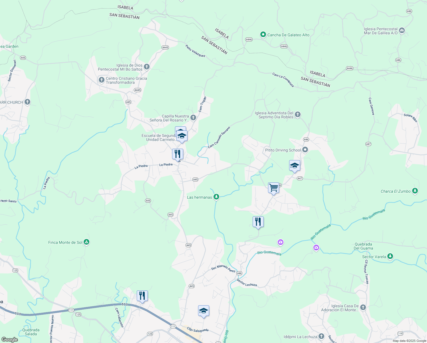 map of restaurants, bars, coffee shops, grocery stores, and more near Sec El Tamarindo in Salto