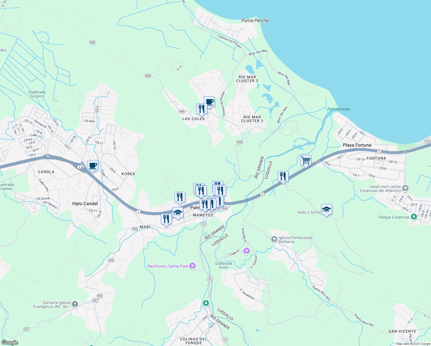 map of restaurants, bars, coffee shops, grocery stores, and more near in Palmer