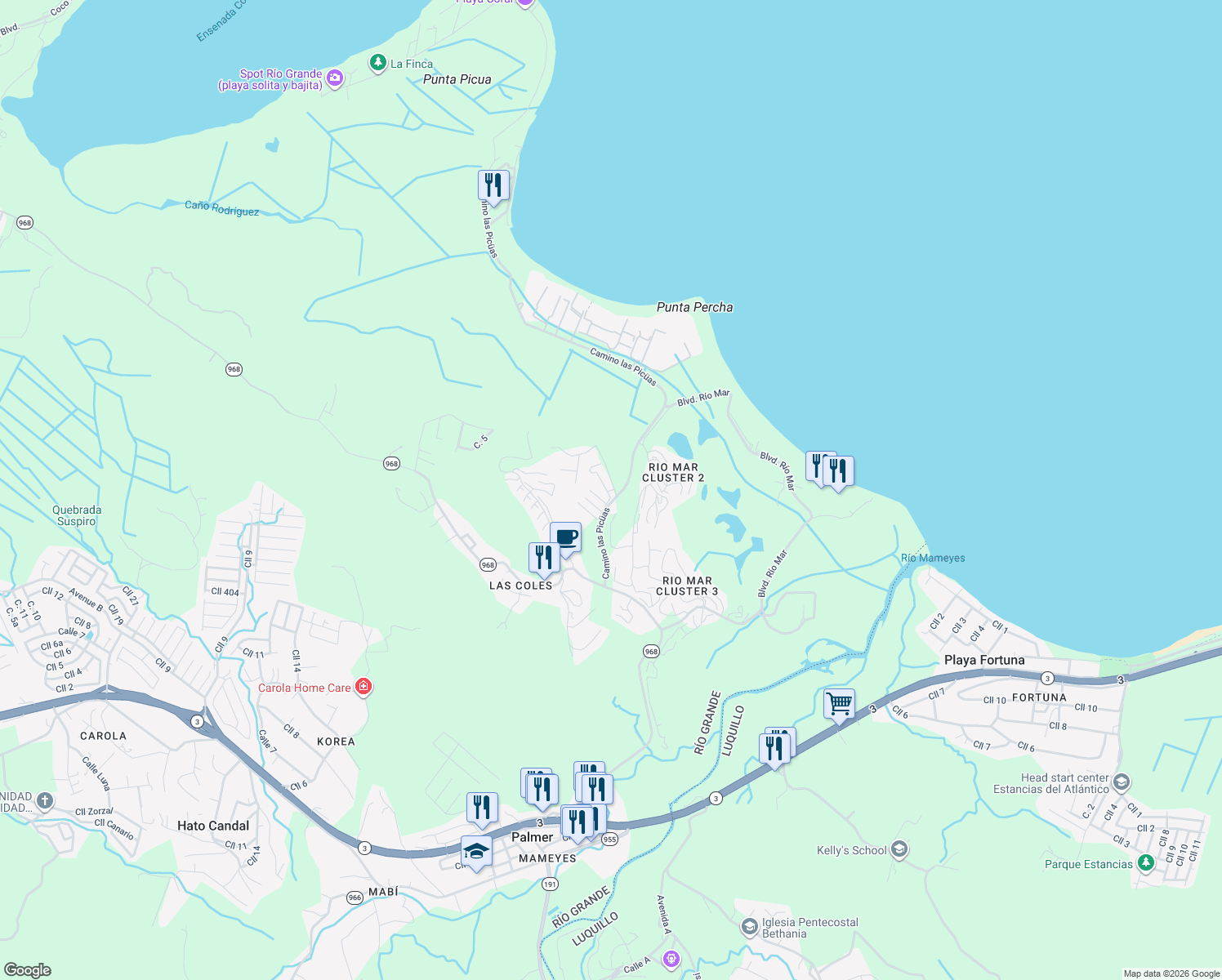 map of restaurants, bars, coffee shops, grocery stores, and more near in 