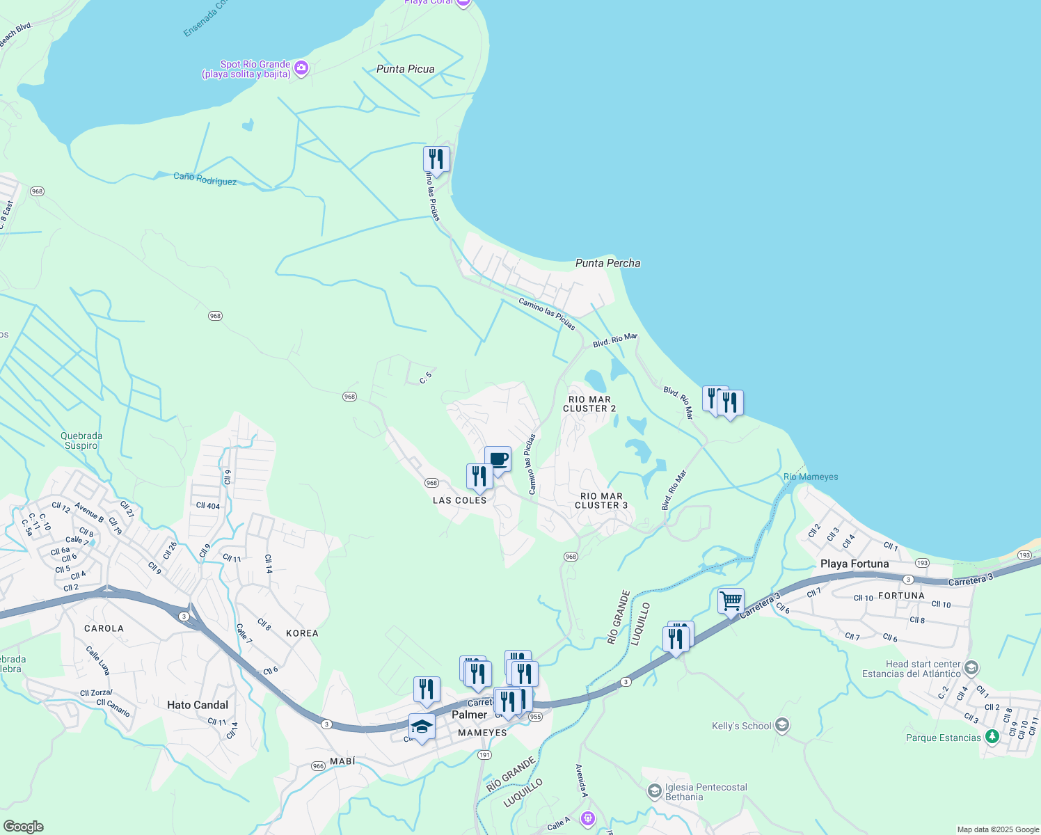 map of restaurants, bars, coffee shops, grocery stores, and more near in 
