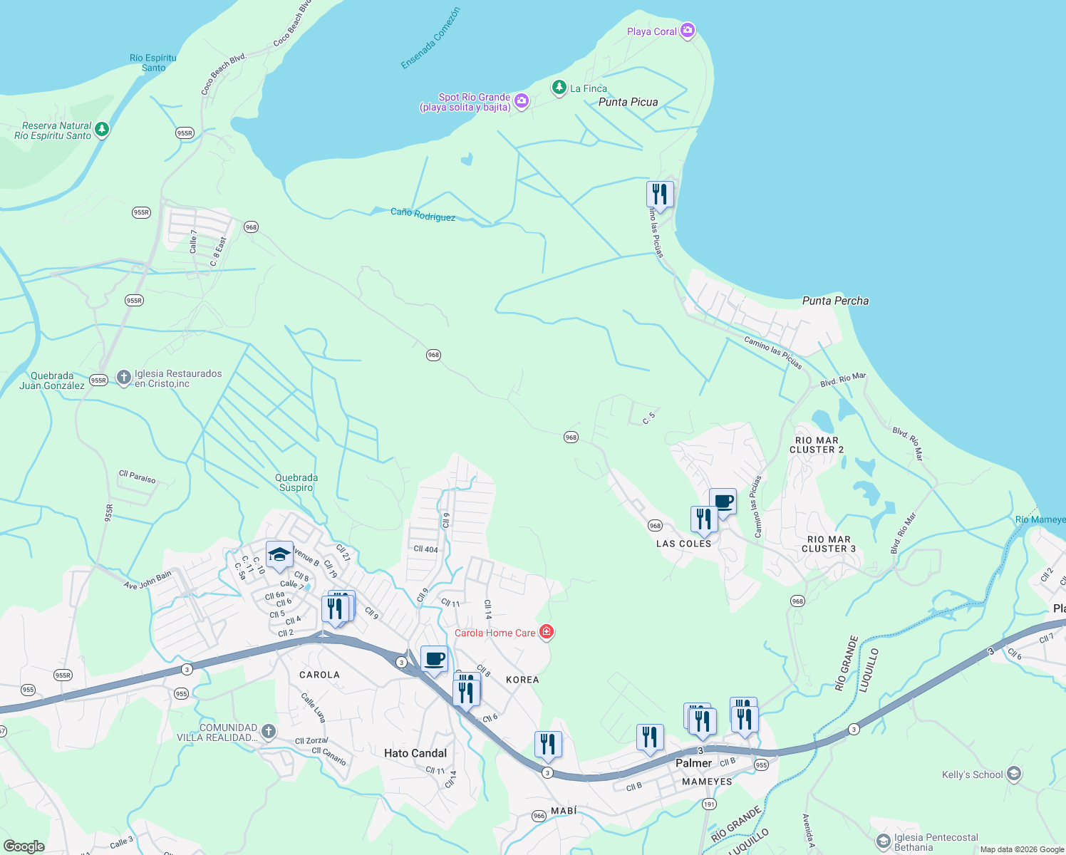 map of restaurants, bars, coffee shops, grocery stores, and more near in 