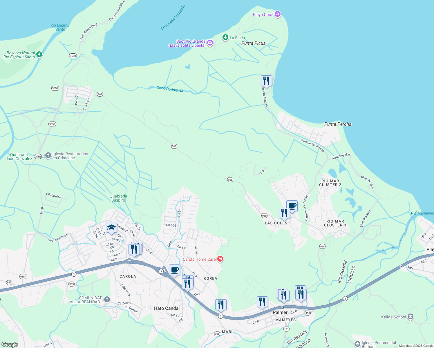 map of restaurants, bars, coffee shops, grocery stores, and more near in 