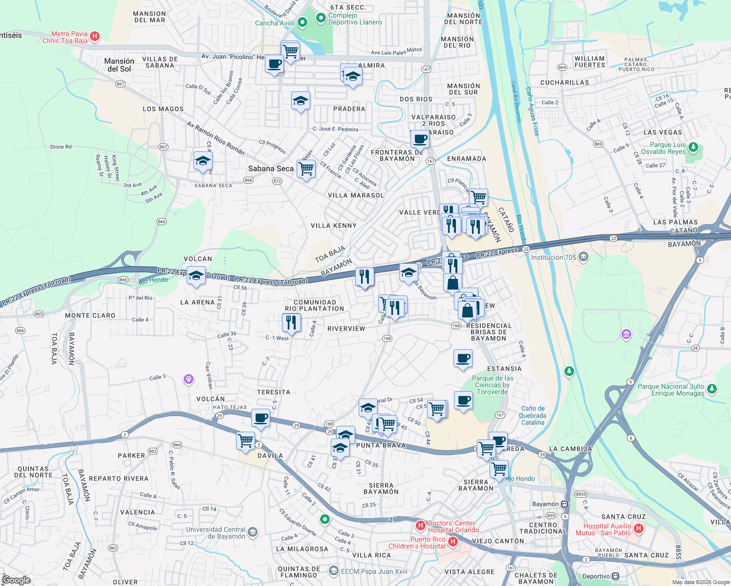 map of restaurants, bars, coffee shops, grocery stores, and more near in 