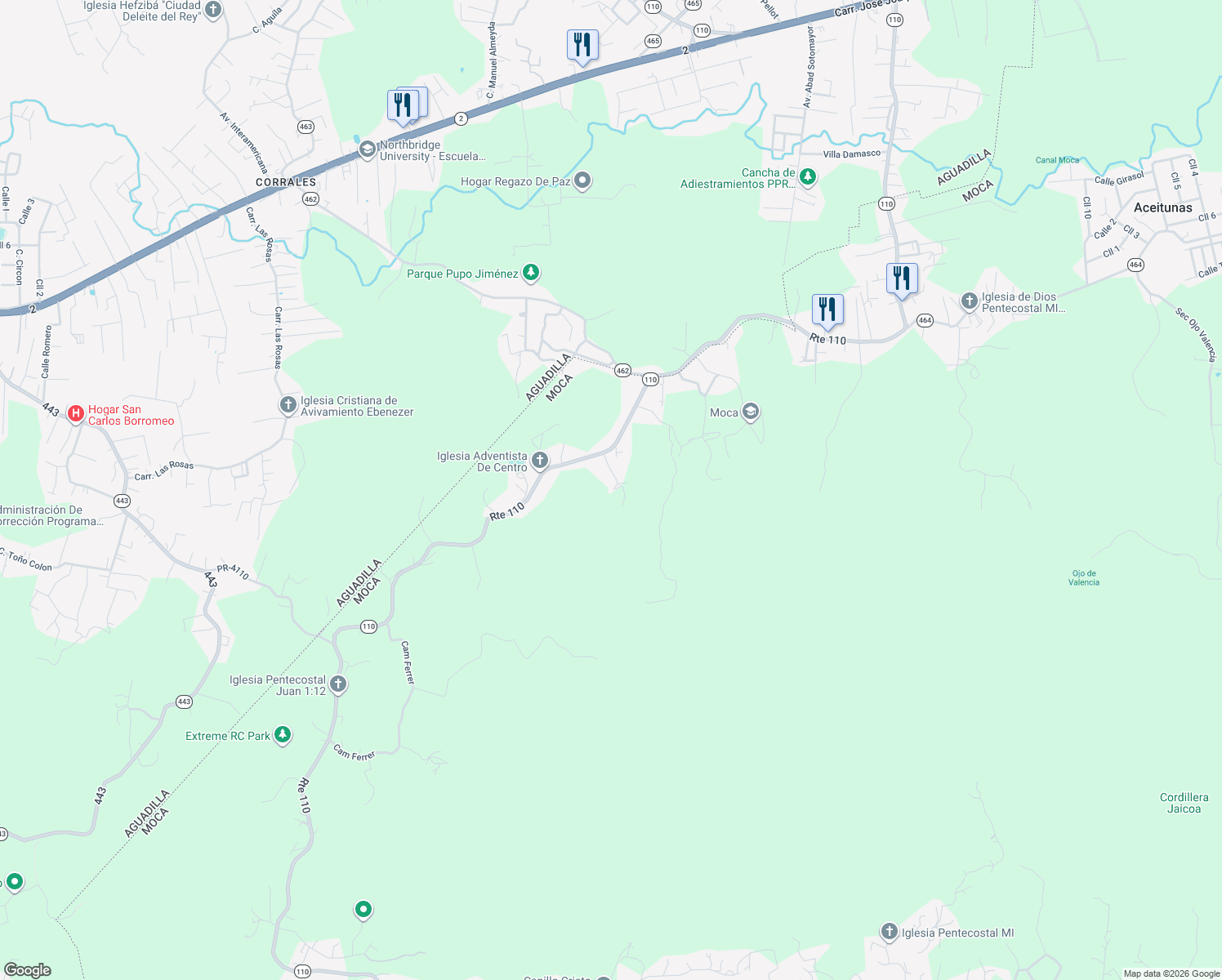 map of restaurants, bars, coffee shops, grocery stores, and more near in Aceitunas