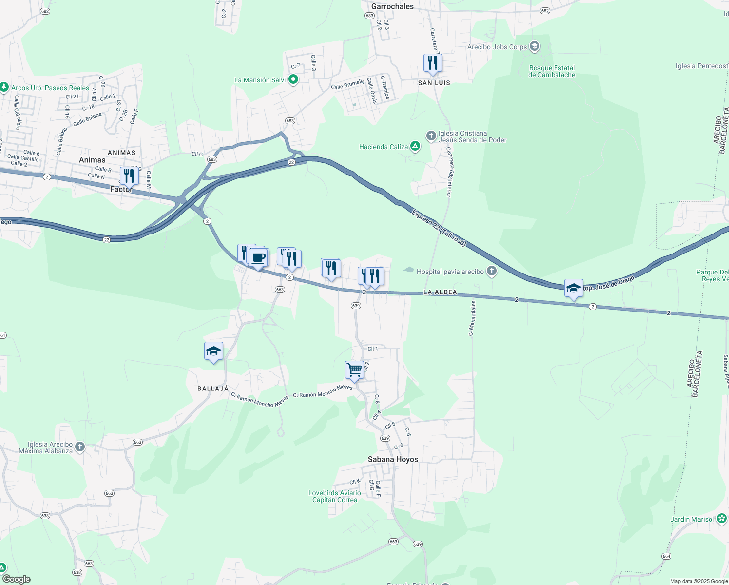 map of restaurants, bars, coffee shops, grocery stores, and more near in 