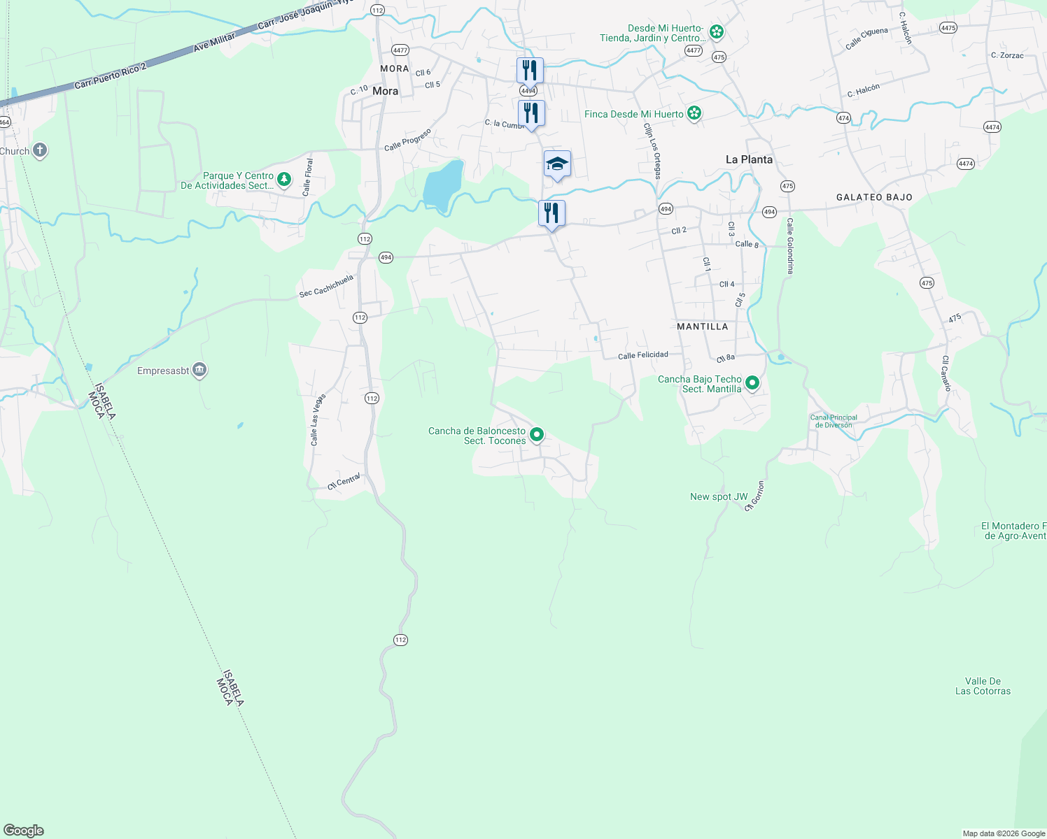 map of restaurants, bars, coffee shops, grocery stores, and more near Sec Tocones in Arenales Altos