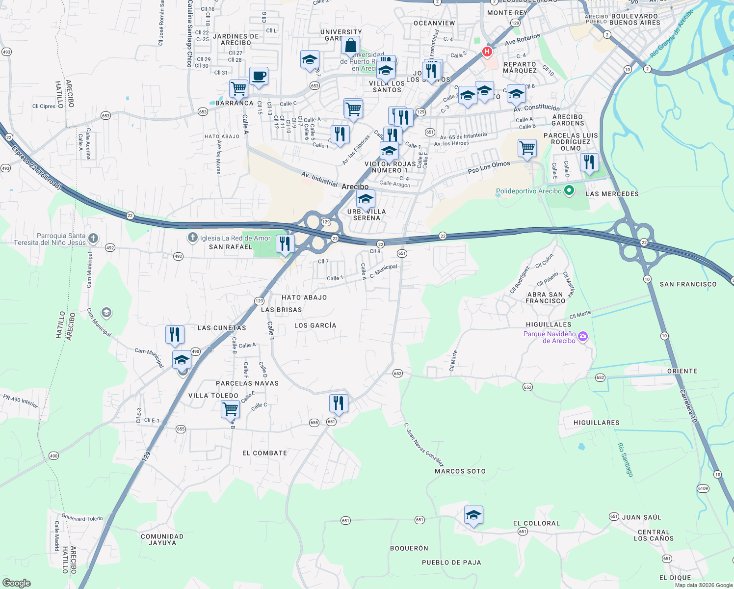 map of restaurants, bars, coffee shops, grocery stores, and more near in 