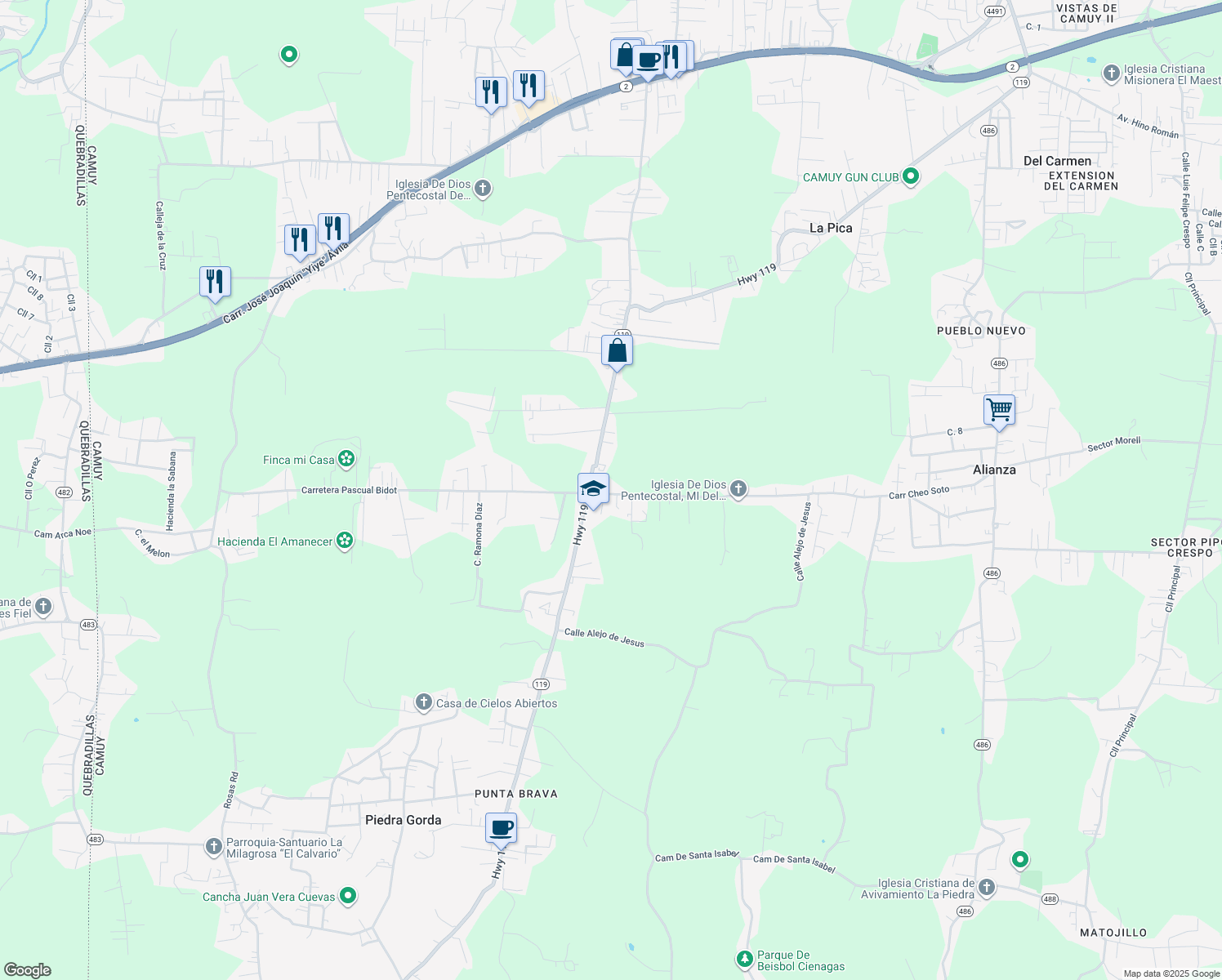 map of restaurants, bars, coffee shops, grocery stores, and more near in 