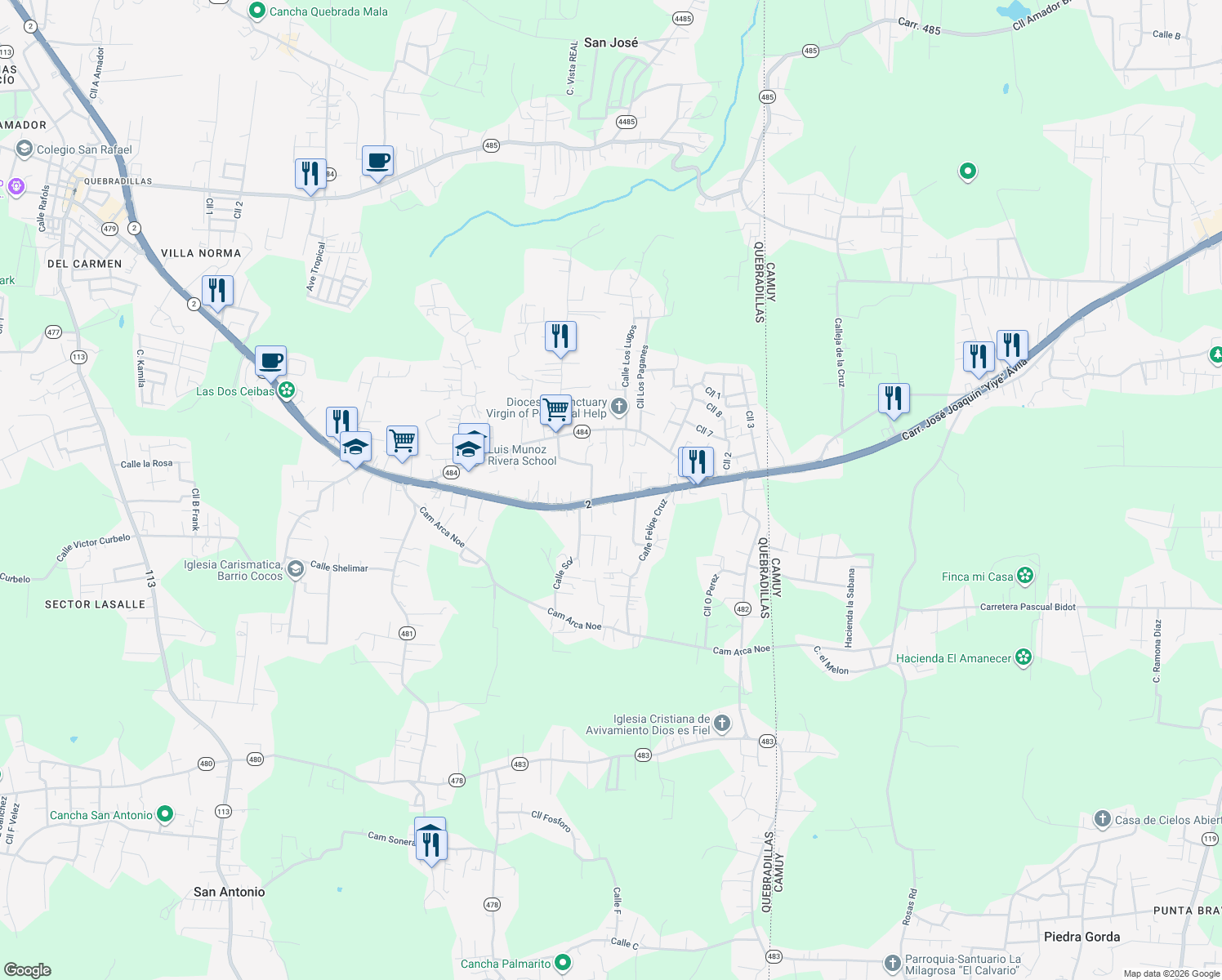 map of restaurants, bars, coffee shops, grocery stores, and more near in Cocos