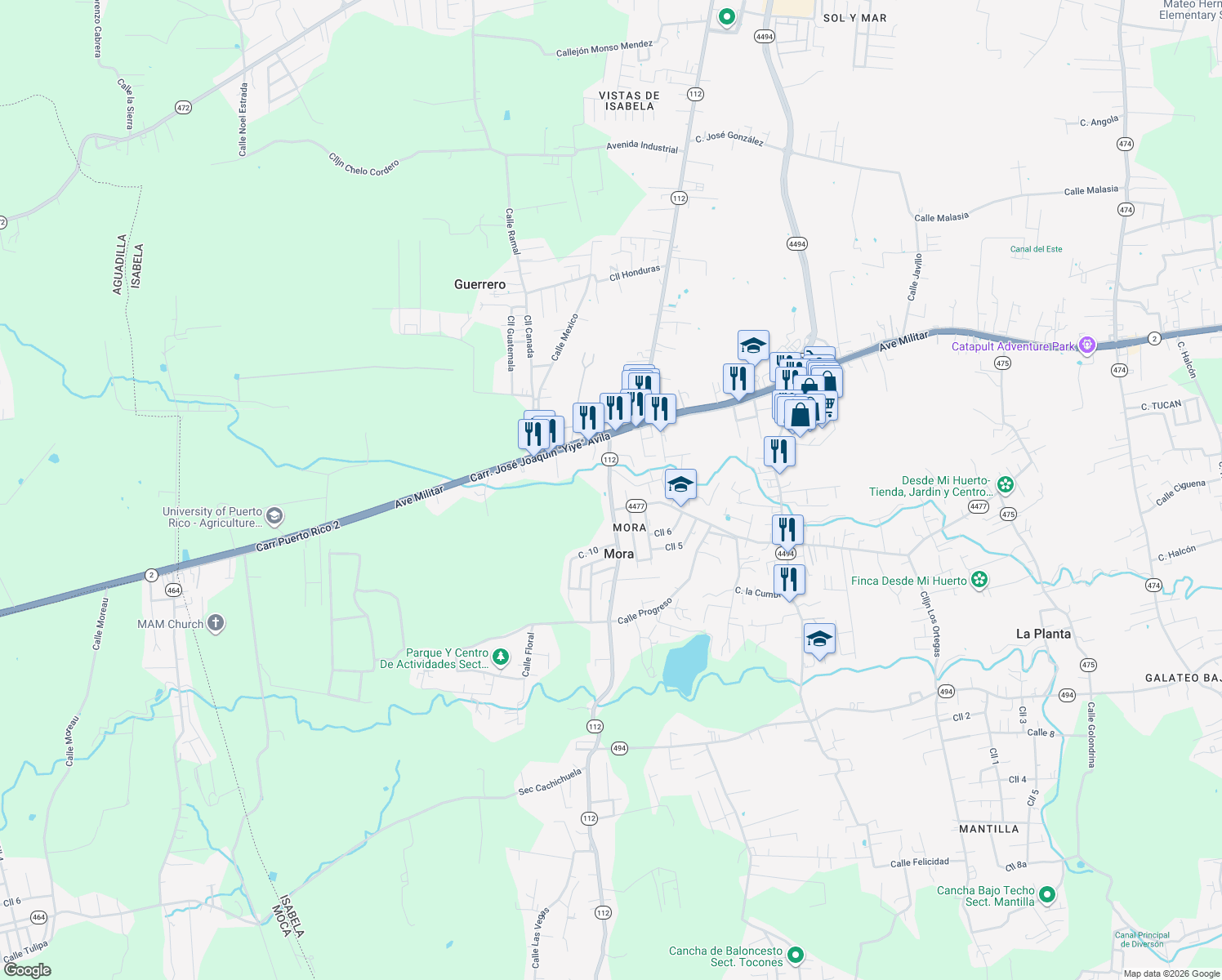 map of restaurants, bars, coffee shops, grocery stores, and more near in Isabela