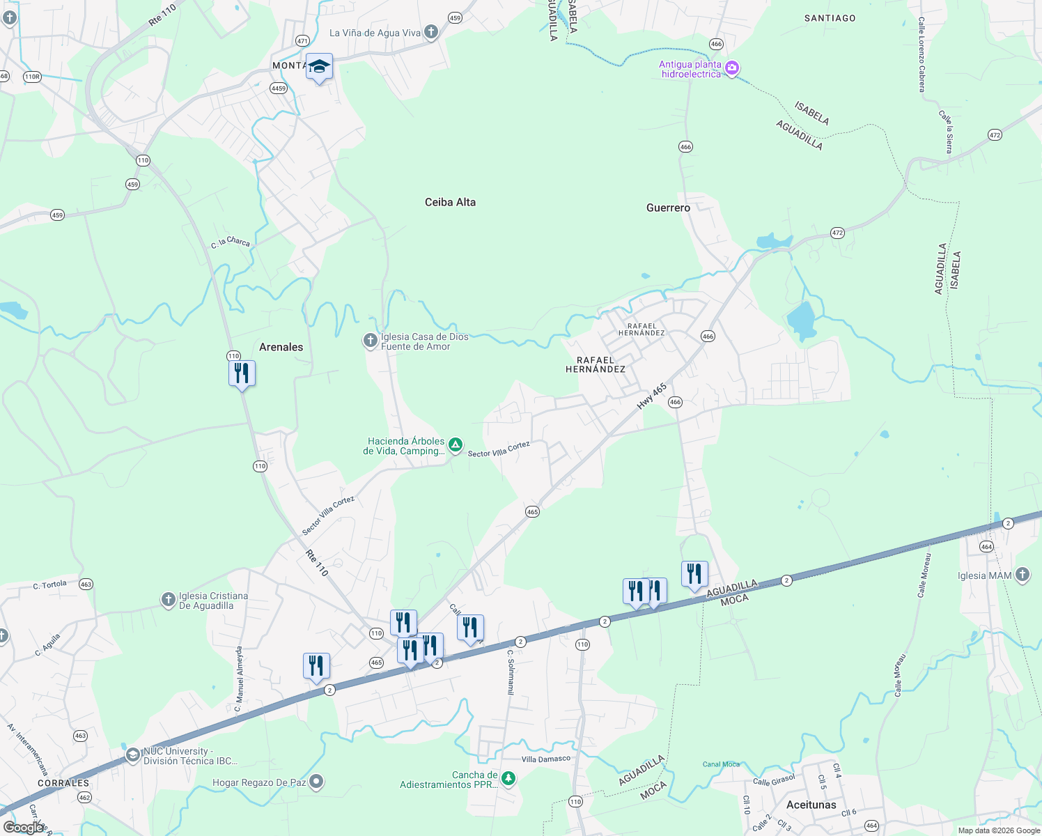 map of restaurants, bars, coffee shops, grocery stores, and more near in Guerrero