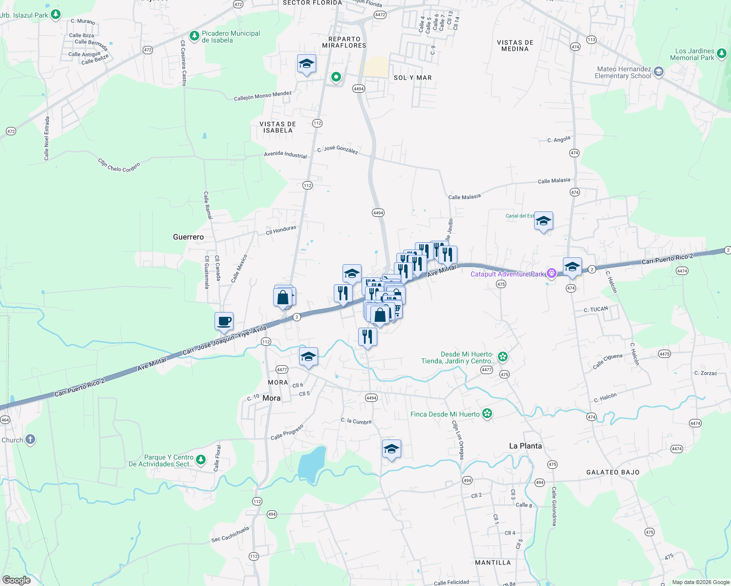map of restaurants, bars, coffee shops, grocery stores, and more near in 