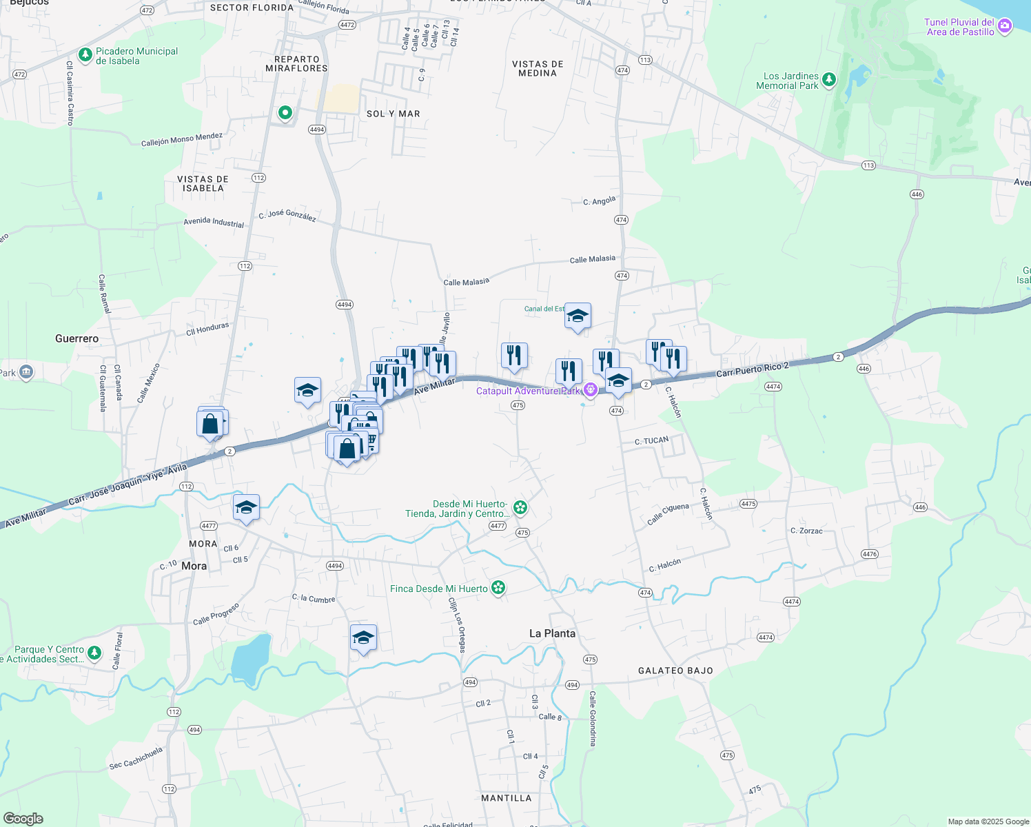 map of restaurants, bars, coffee shops, grocery stores, and more near in 
