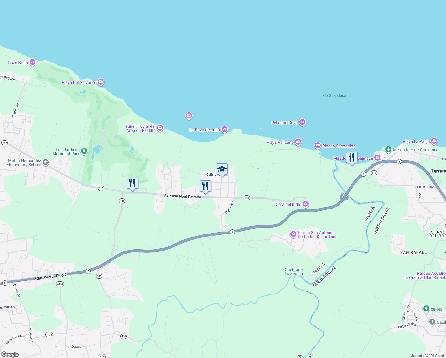 map of restaurants, bars, coffee shops, grocery stores, and more near in Isabela