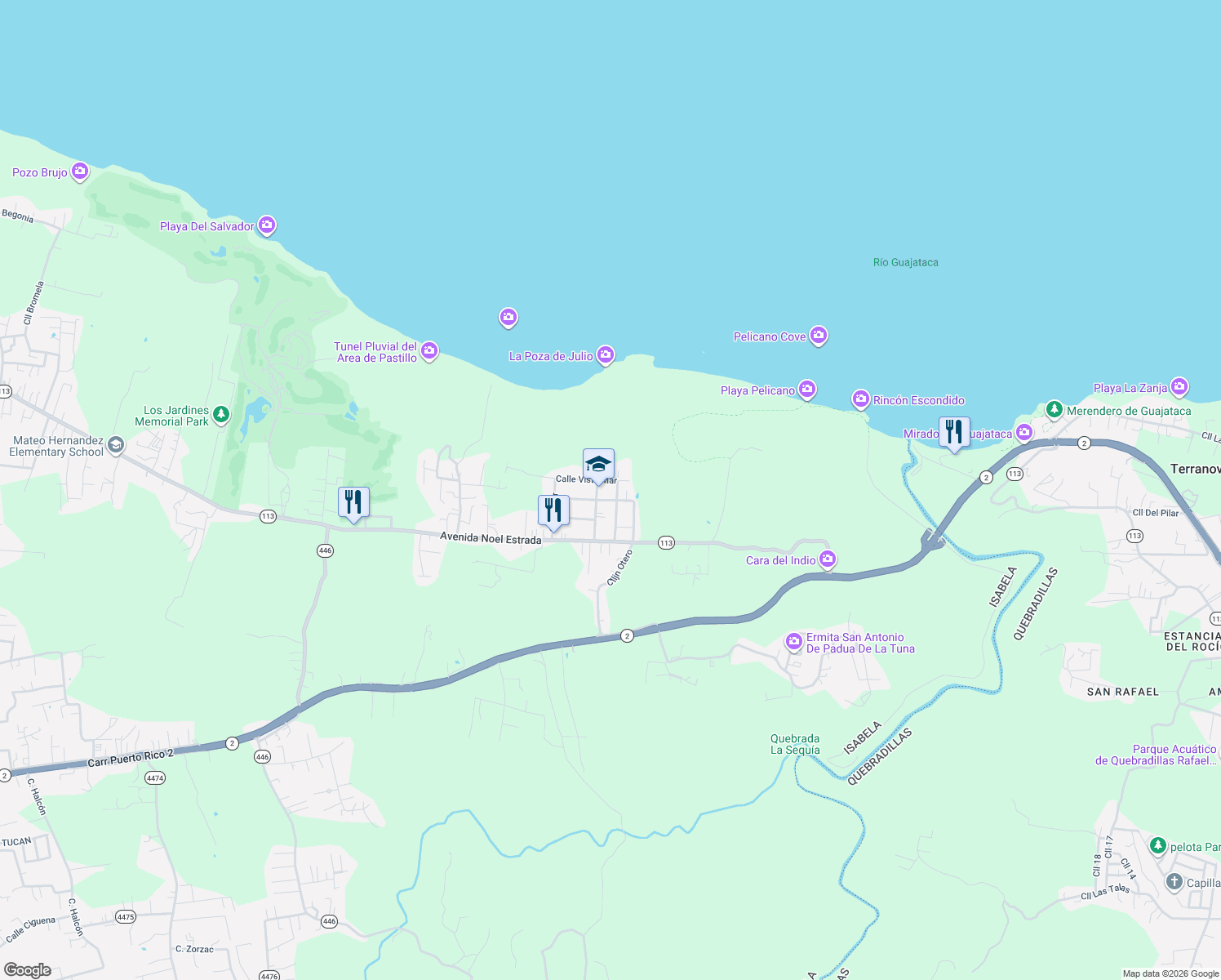 map of restaurants, bars, coffee shops, grocery stores, and more near in Isabela