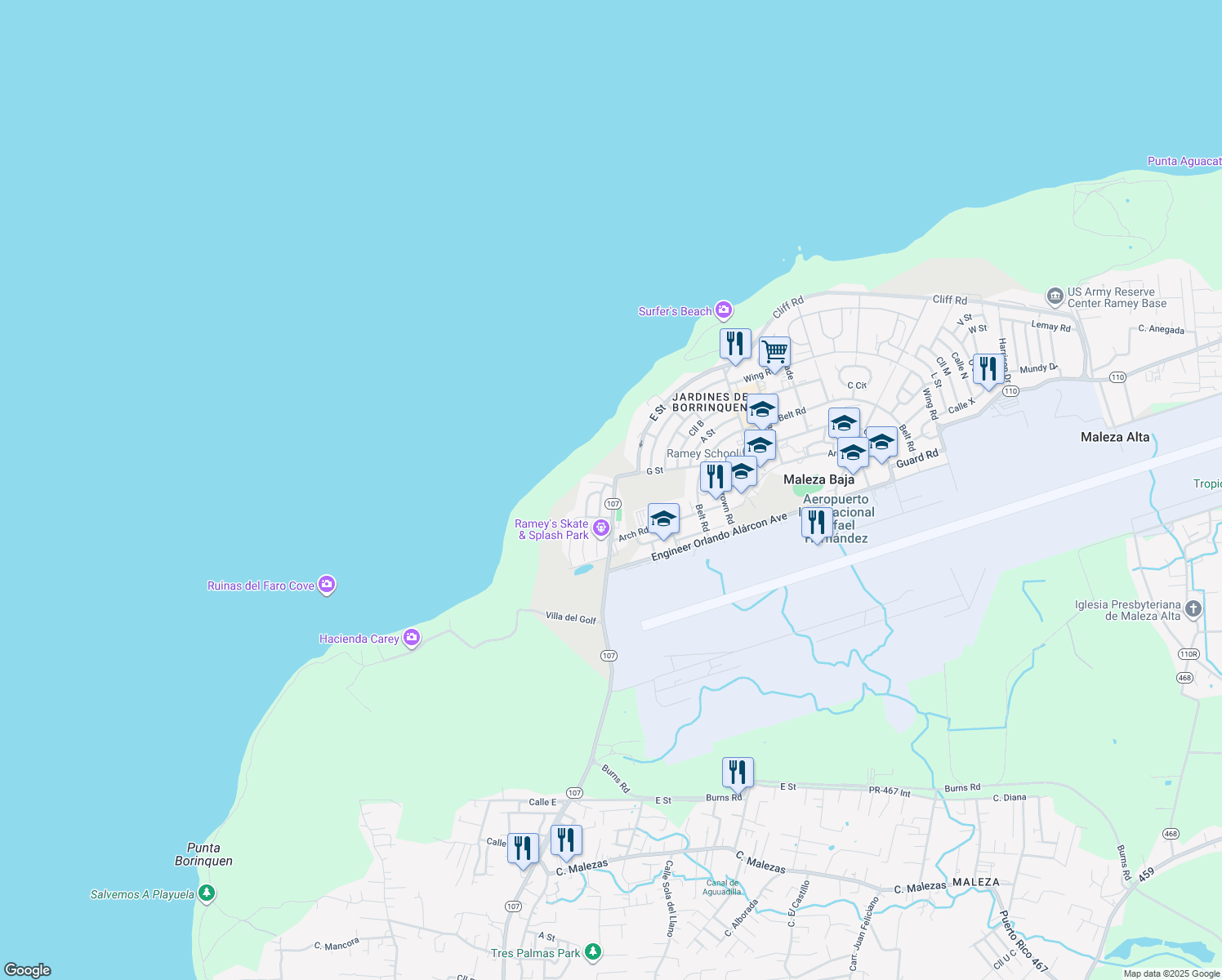 map of restaurants, bars, coffee shops, grocery stores, and more near in 