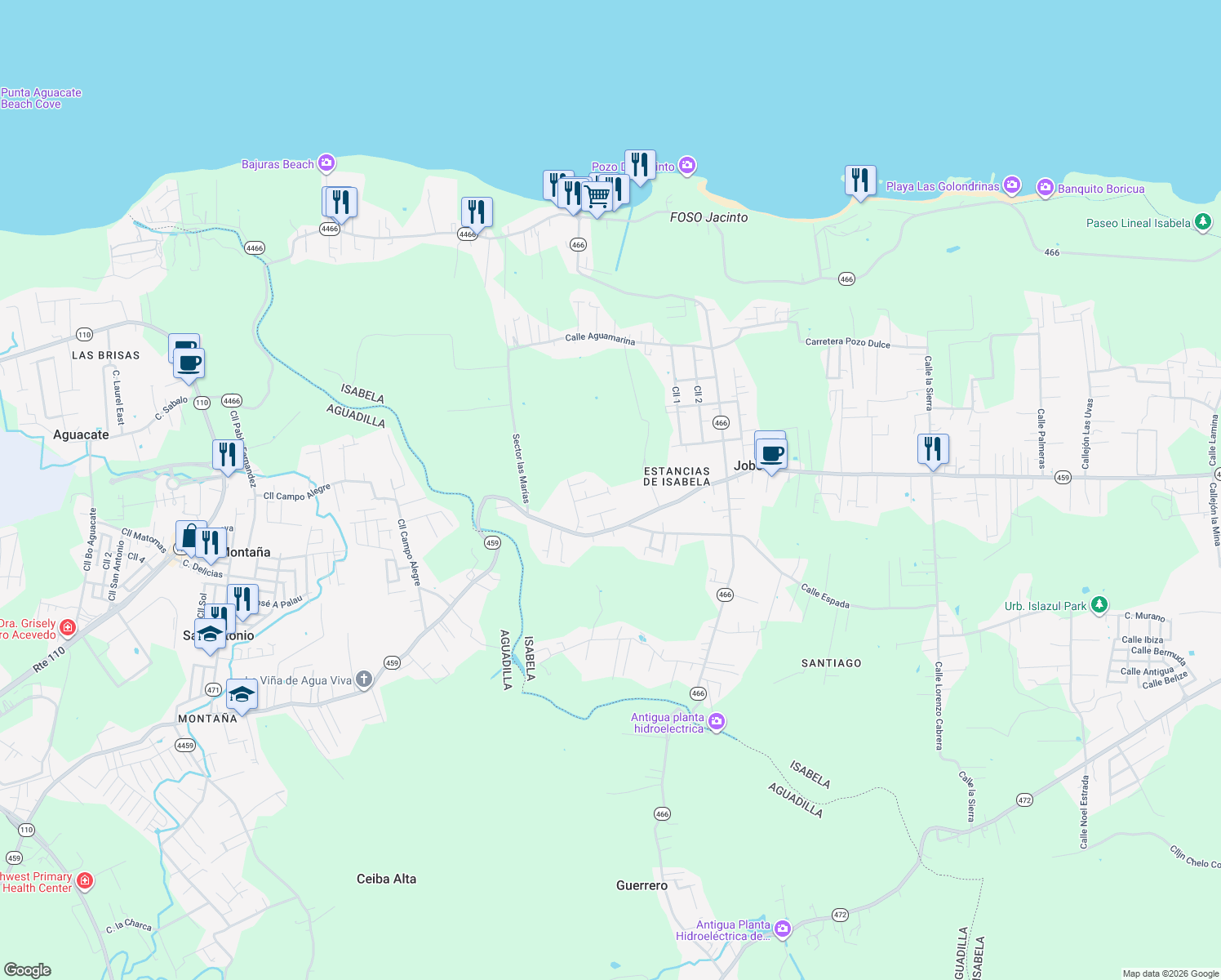 map of restaurants, bars, coffee shops, grocery stores, and more near in 