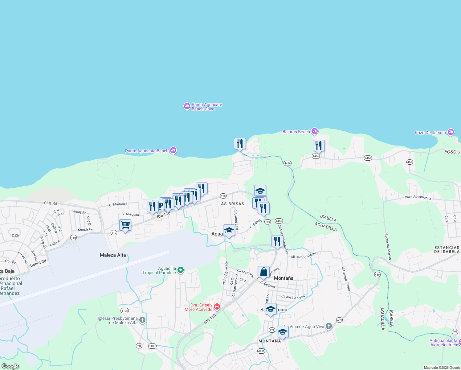 map of restaurants, bars, coffee shops, grocery stores, and more near in 