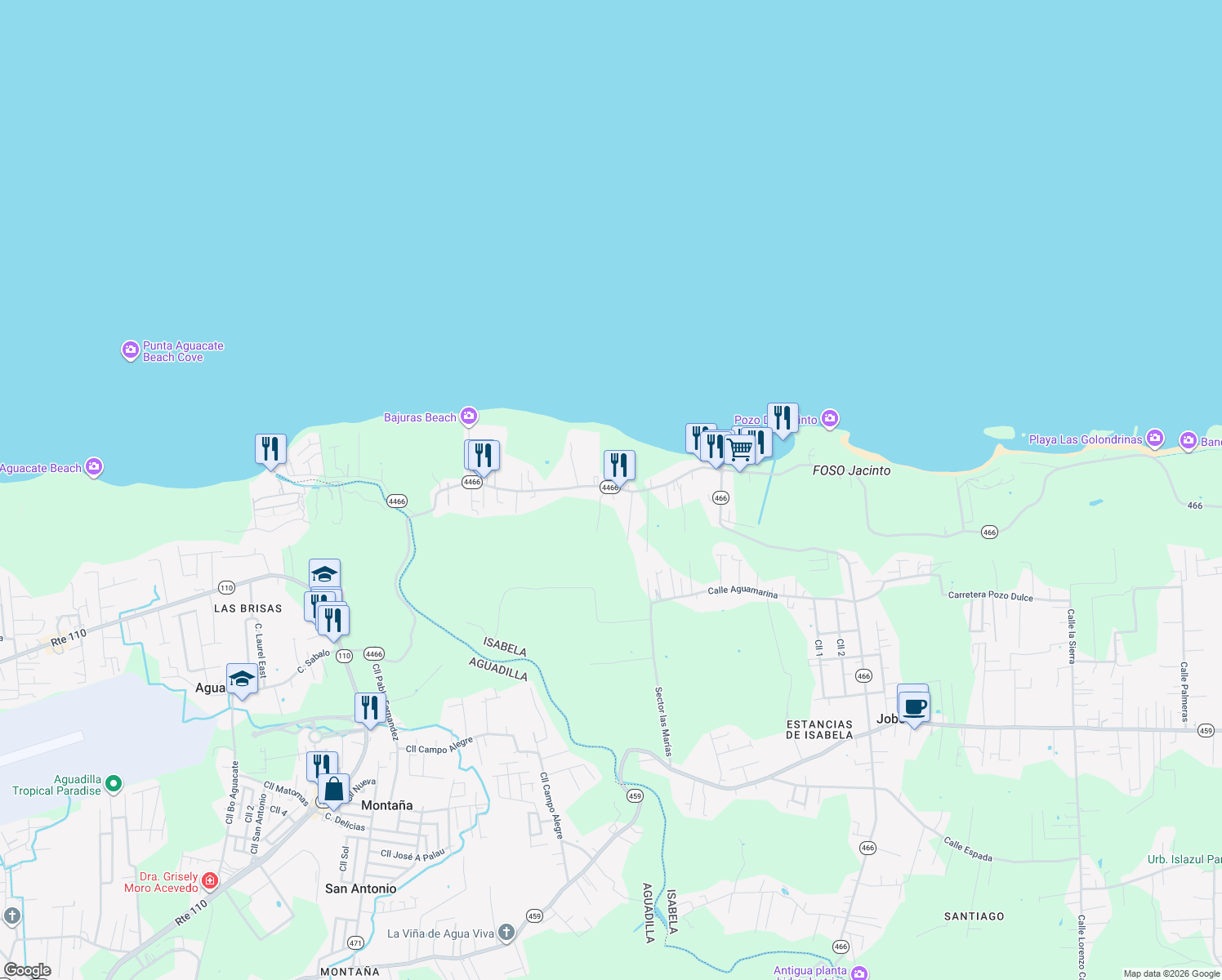 map of restaurants, bars, coffee shops, grocery stores, and more near in 