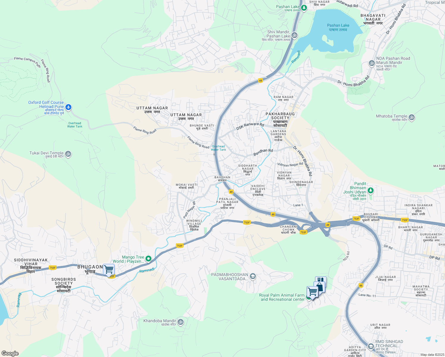 map of restaurants, bars, coffee shops, grocery stores, and more near in Pune