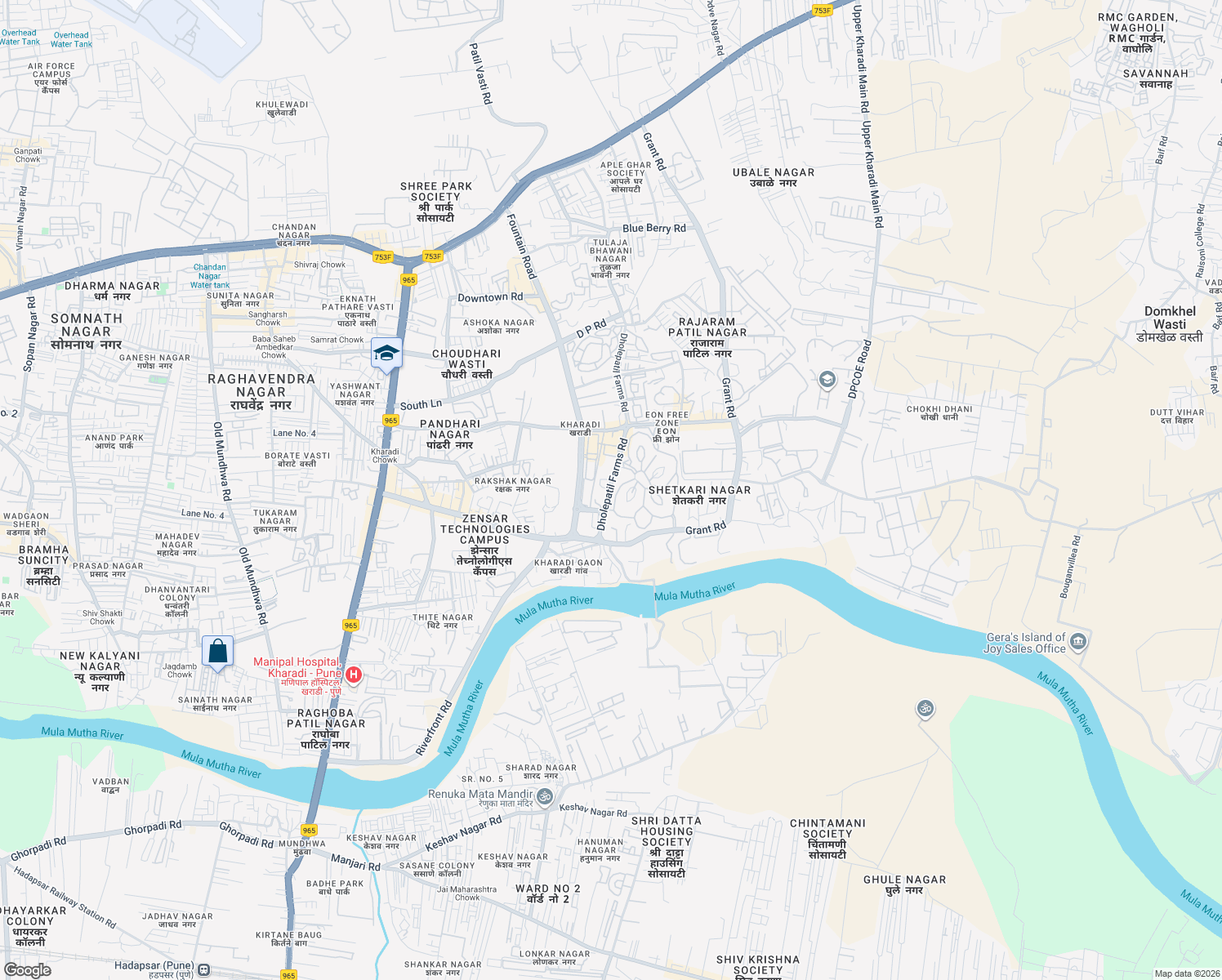 map of restaurants, bars, coffee shops, grocery stores, and more near in Pune
