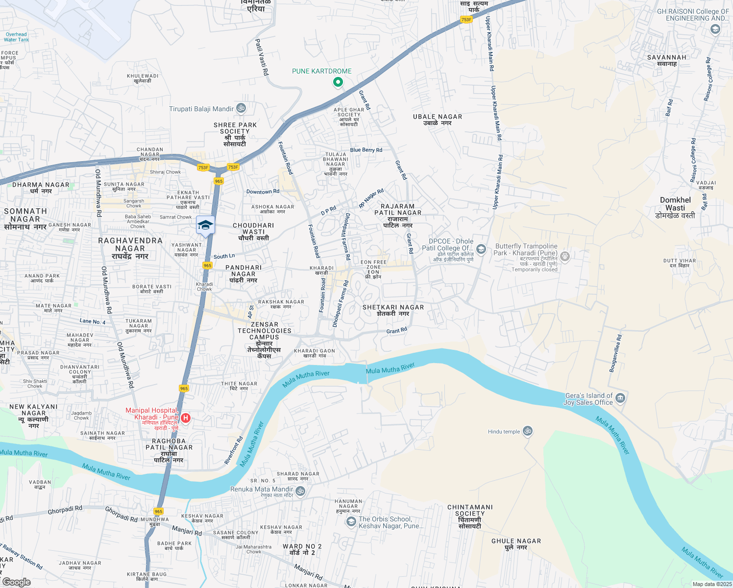 map of restaurants, bars, coffee shops, grocery stores, and more near in Pune