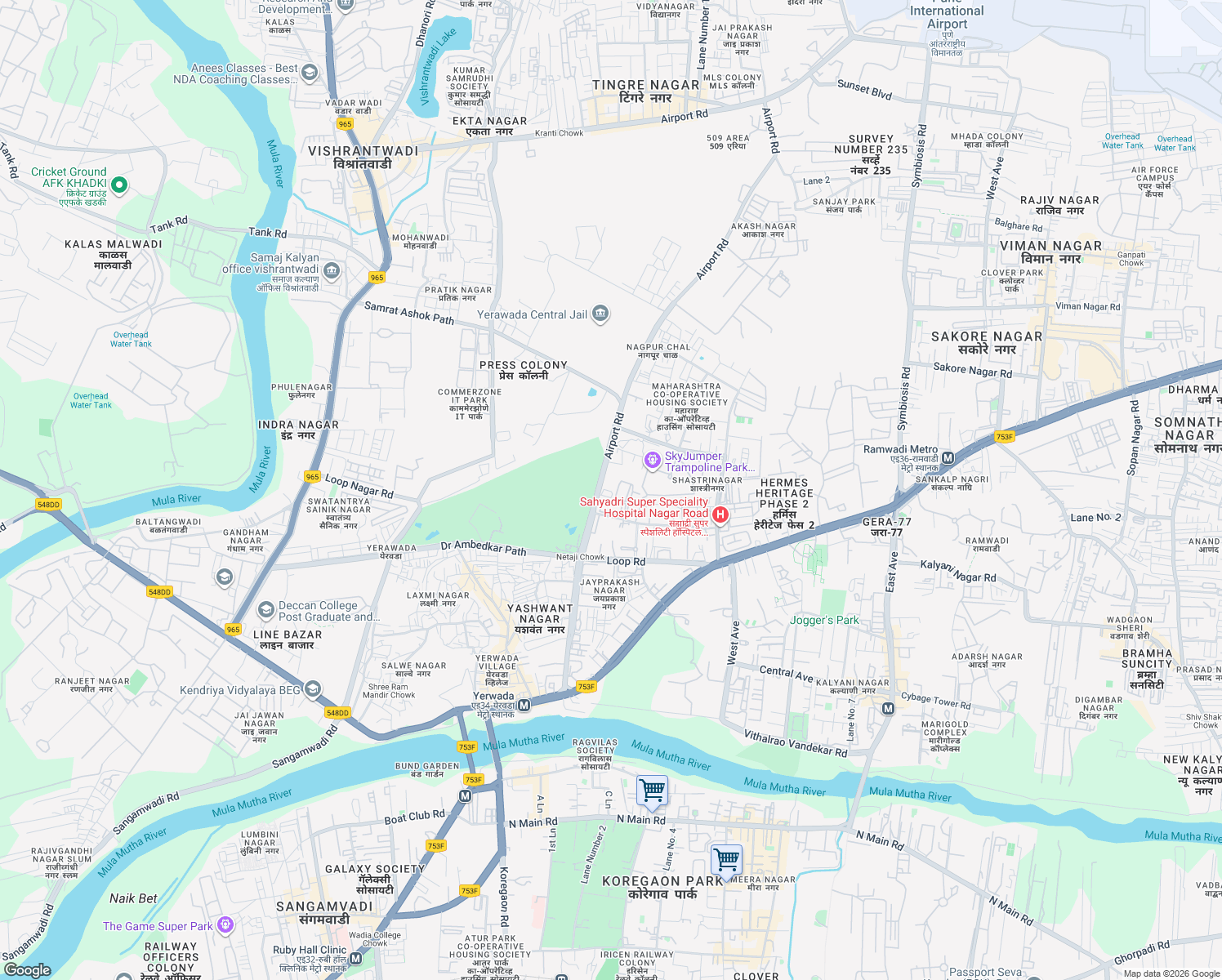 map of restaurants, bars, coffee shops, grocery stores, and more near in Pune
