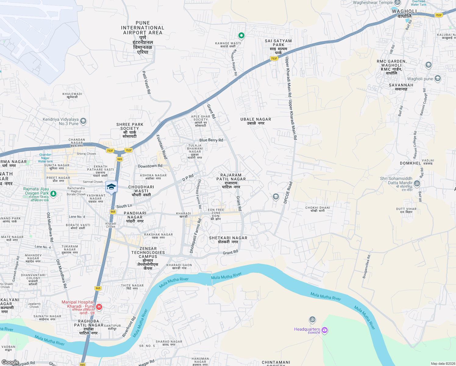 map of restaurants, bars, coffee shops, grocery stores, and more near in Pune