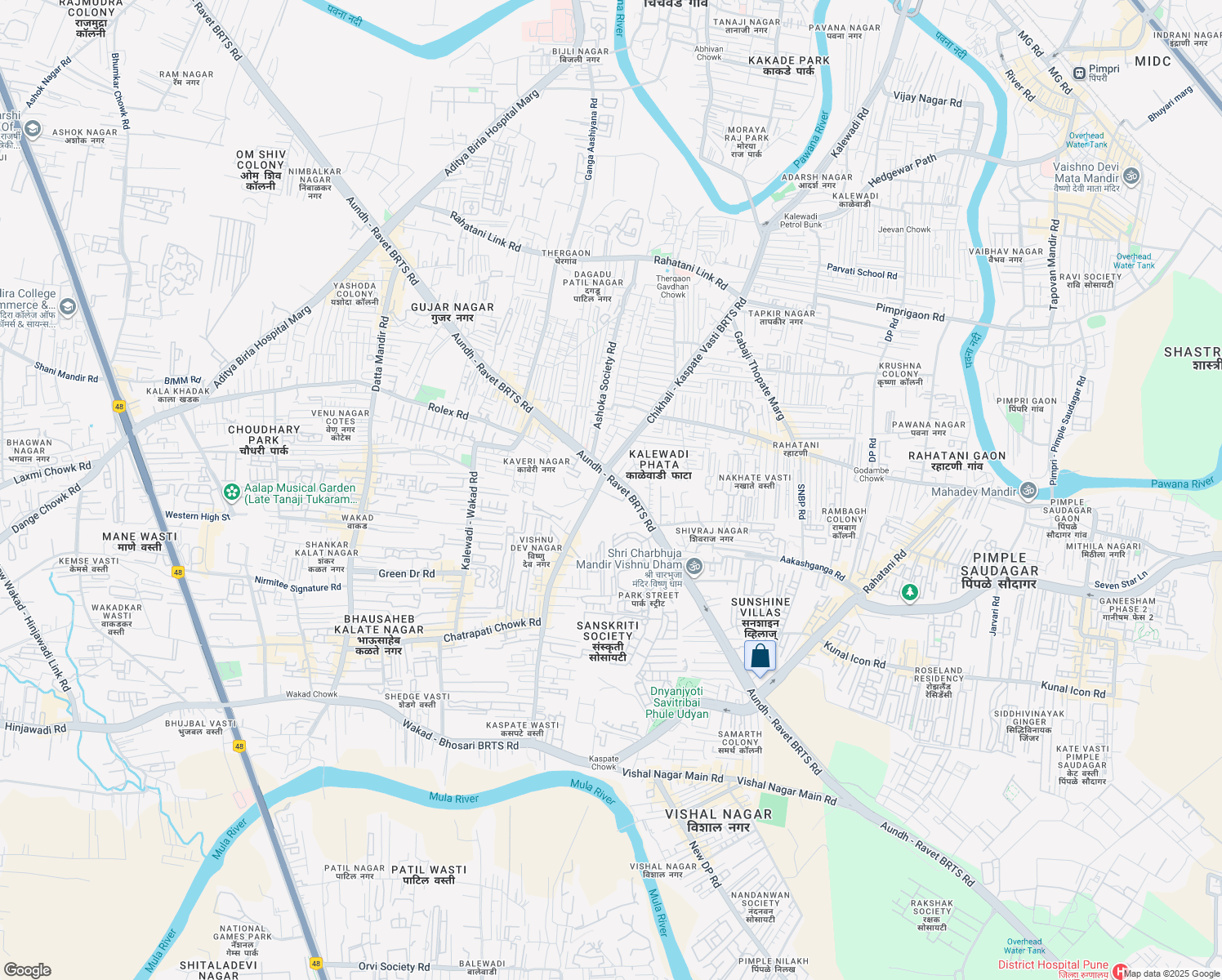 map of restaurants, bars, coffee shops, grocery stores, and more near in Pimpri-Chinchwad