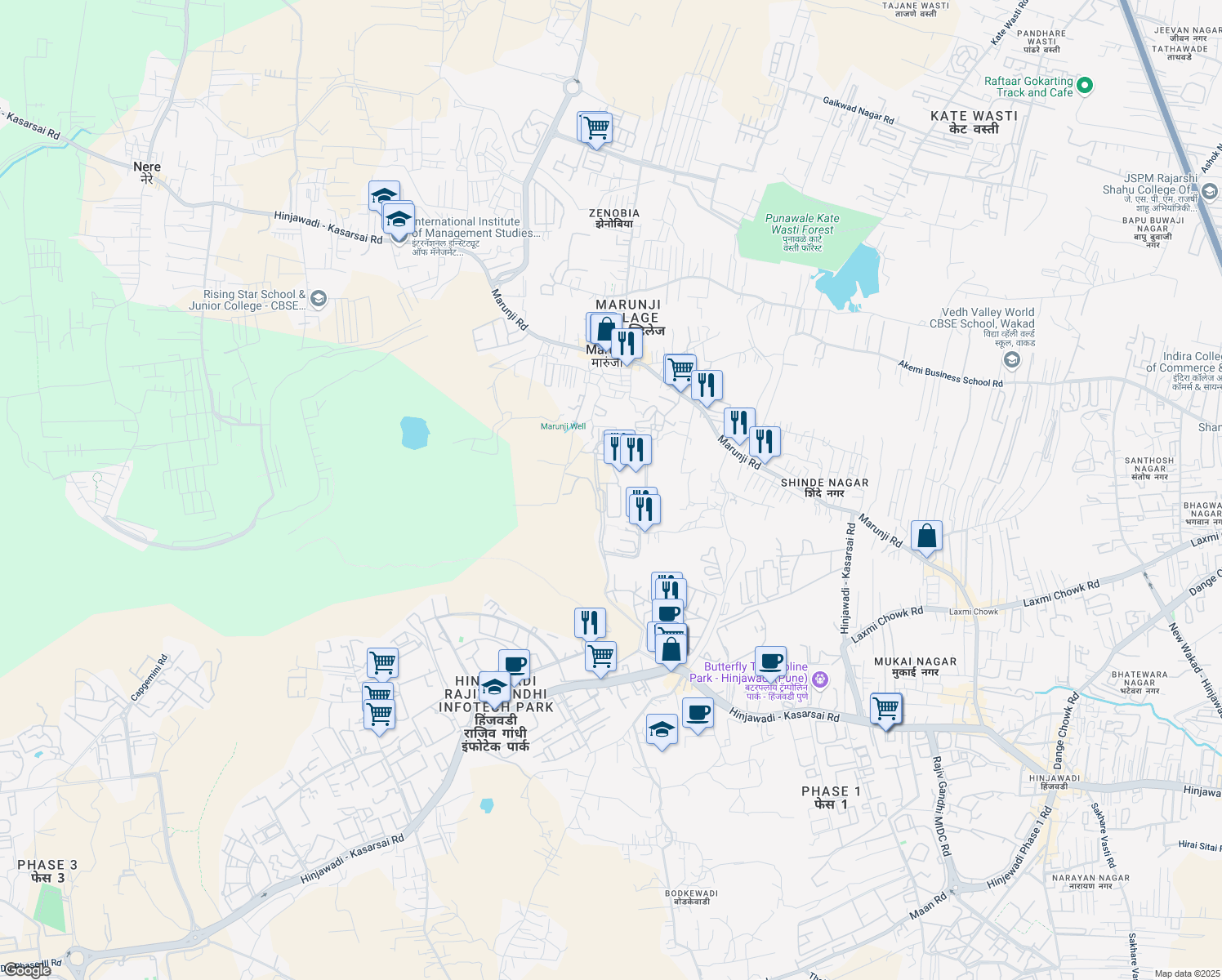 map of restaurants, bars, coffee shops, grocery stores, and more near in Pimpri-Chinchwad