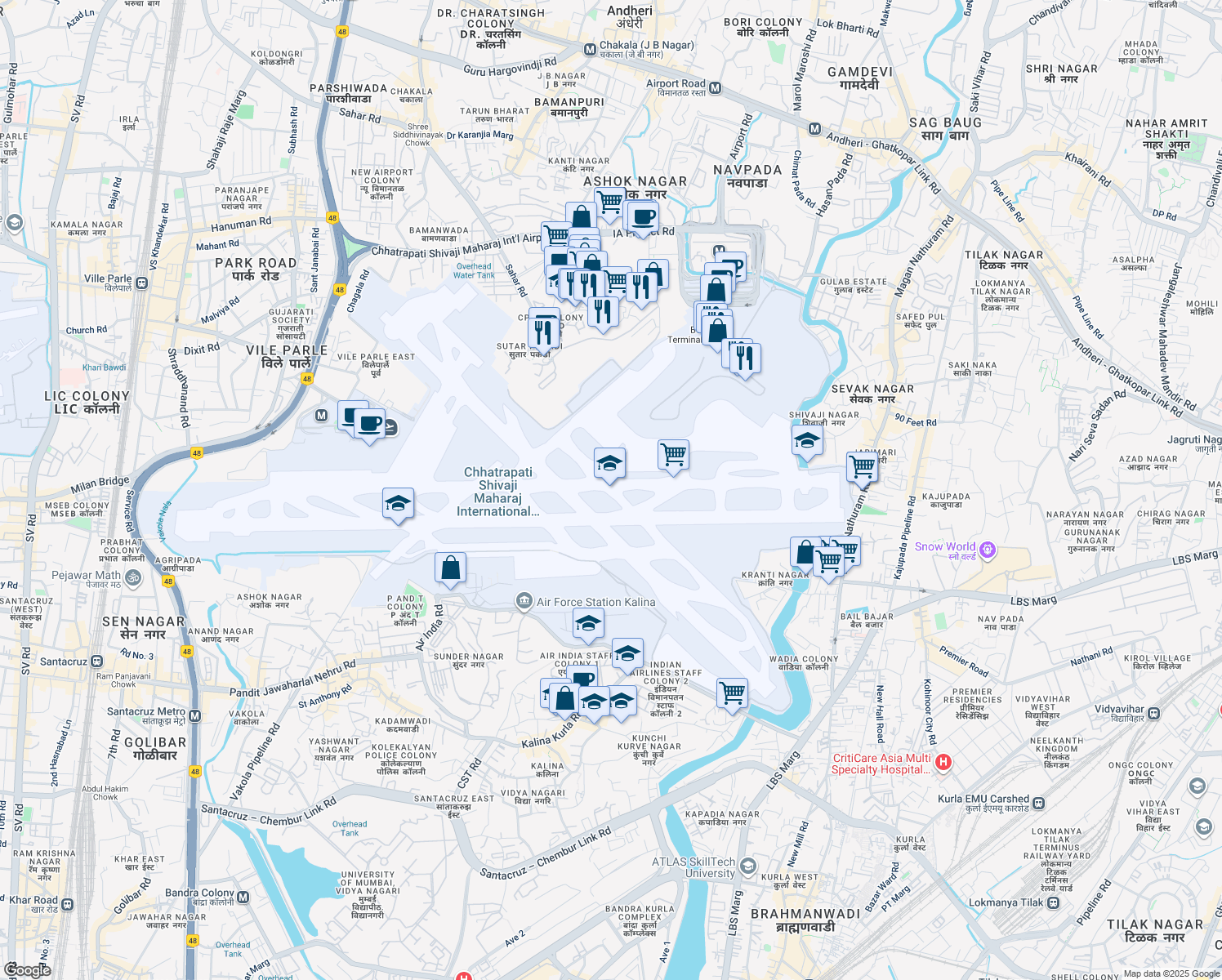 map of restaurants, bars, coffee shops, grocery stores, and more near in Mumbai