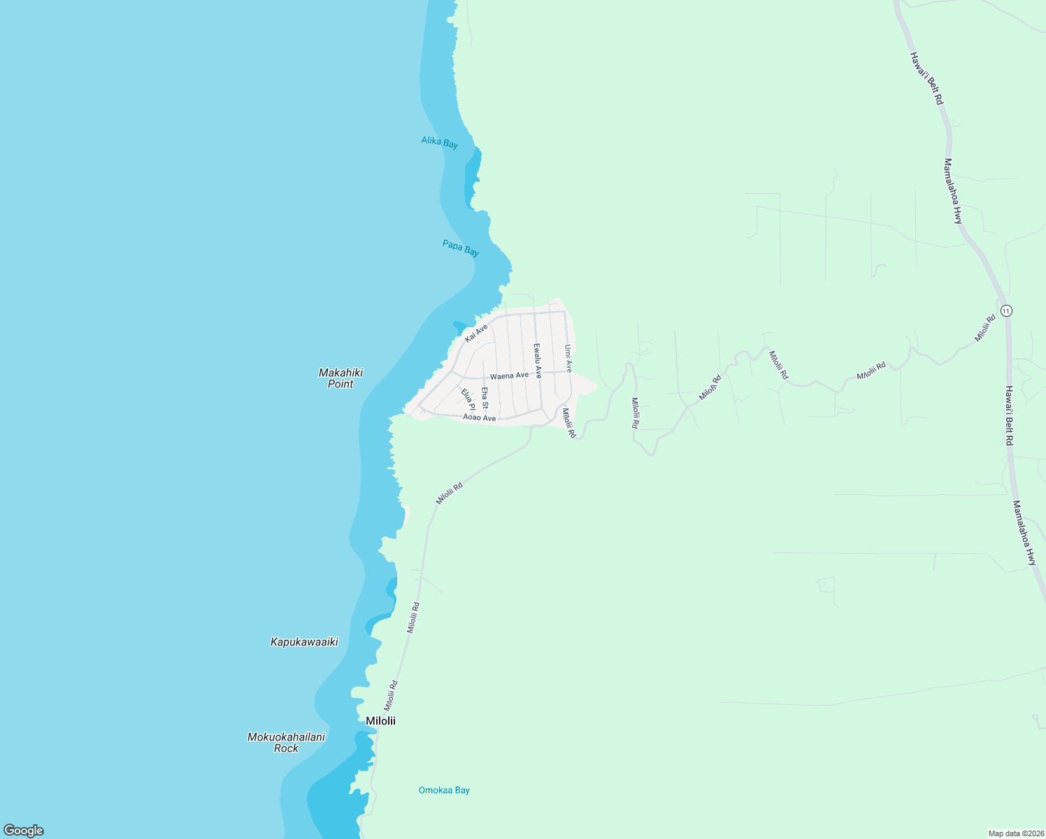 map of restaurants, bars, coffee shops, grocery stores, and more near 88-188 Aoao Avenue in Captain Cook